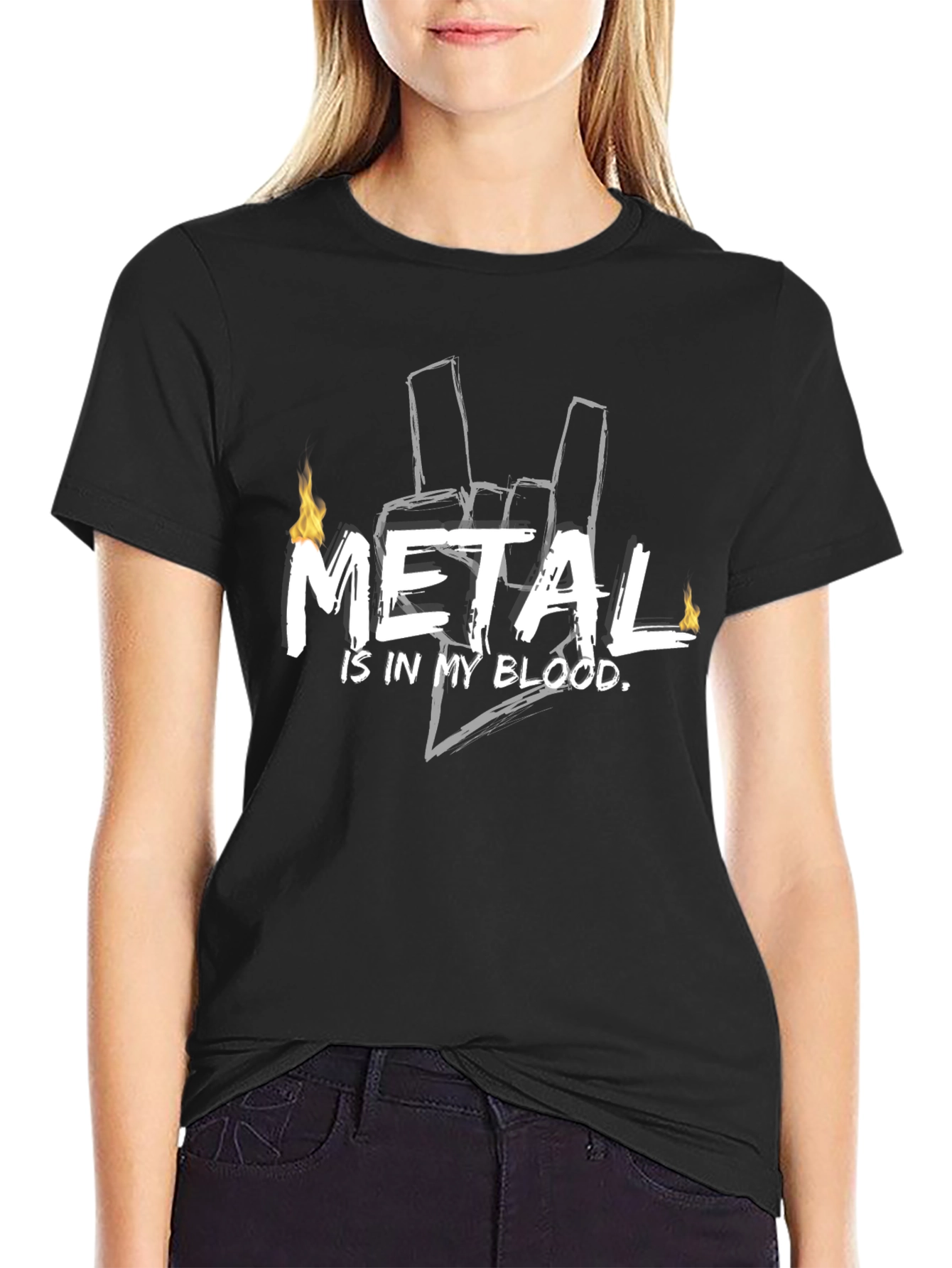 Metal In My Blood Black Graphic Tee