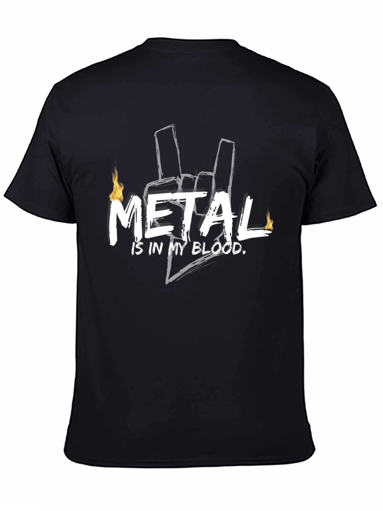 Metal In My Blood Black Graphic Tee