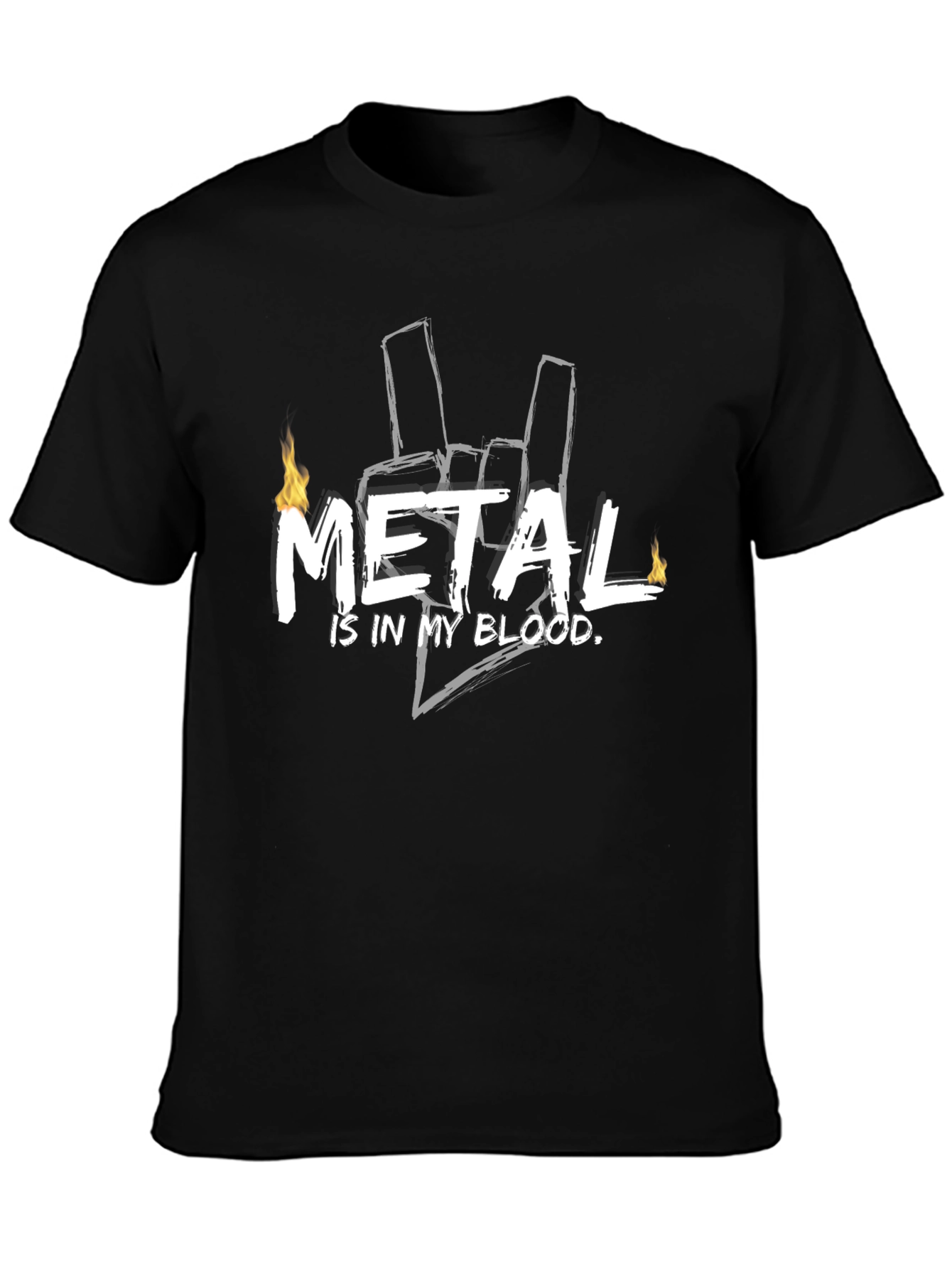 Metal In My Blood Black Graphic Tee