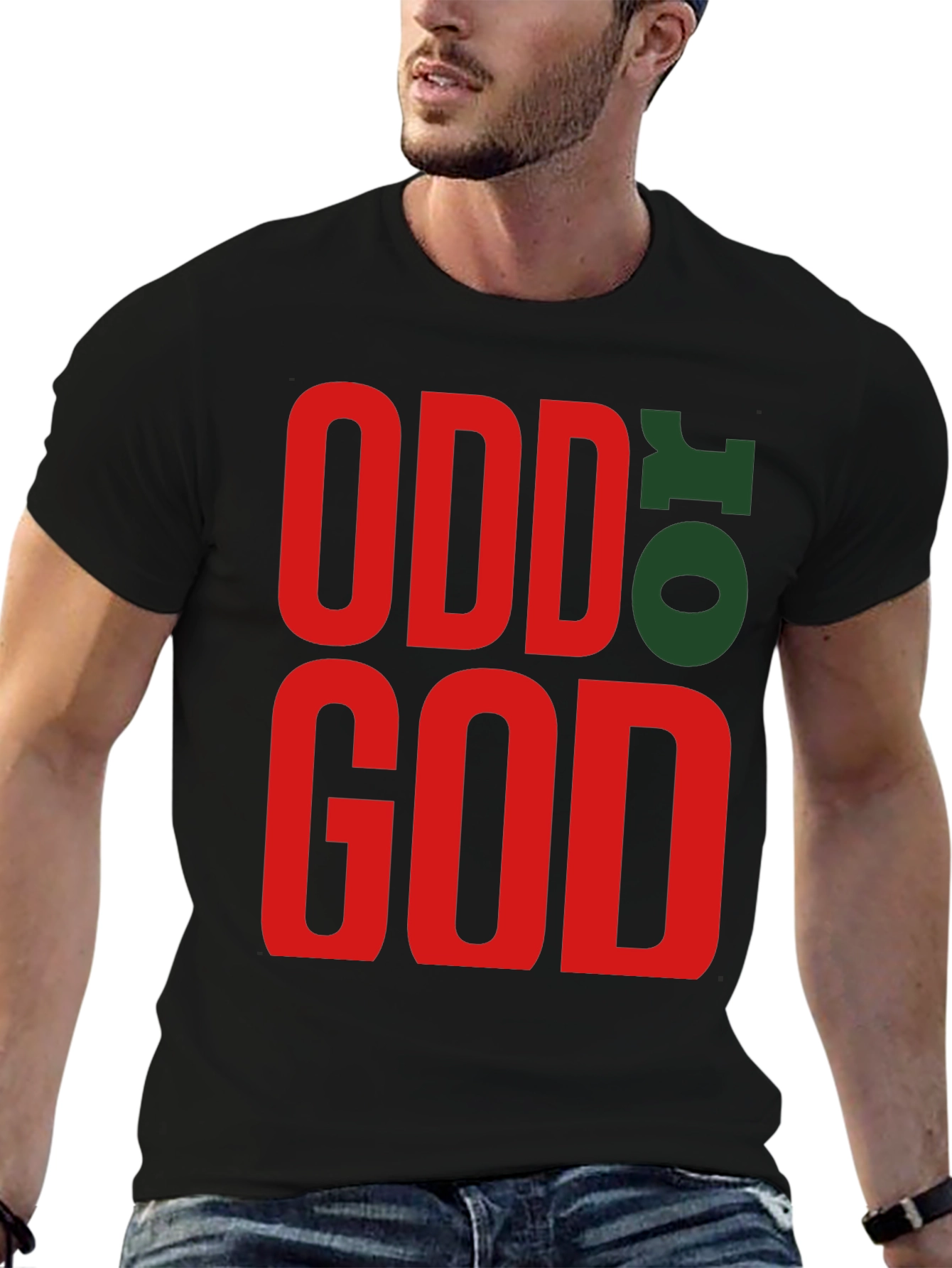 Odd to God Graphic Tee - Black Cotton T-Shirt