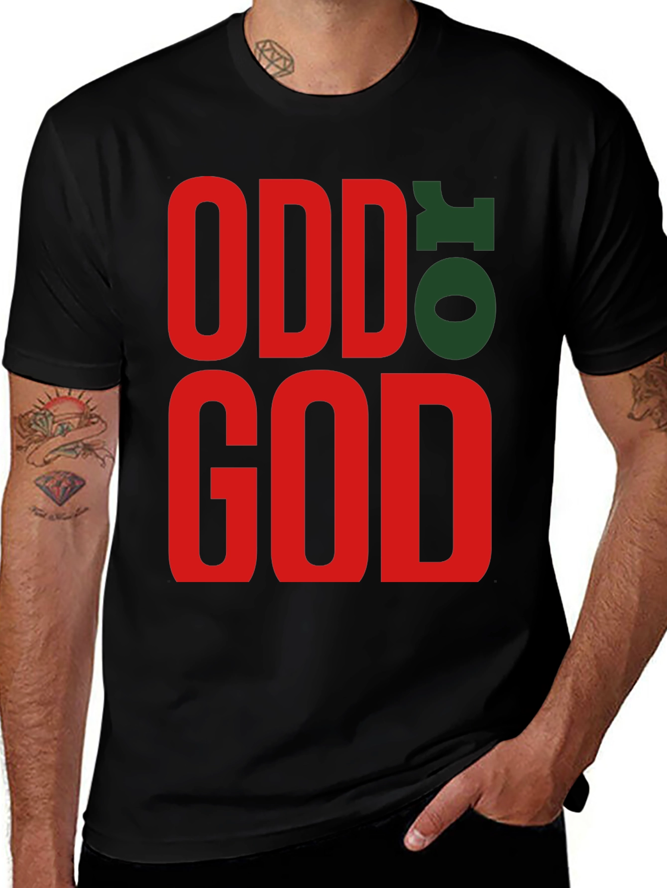 Odd to God Graphic Tee - Black Cotton T-Shirt