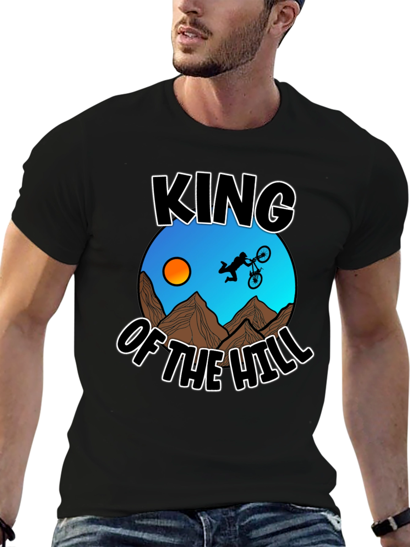 King of the Hill Mountain Biker Graphic T-Shirt