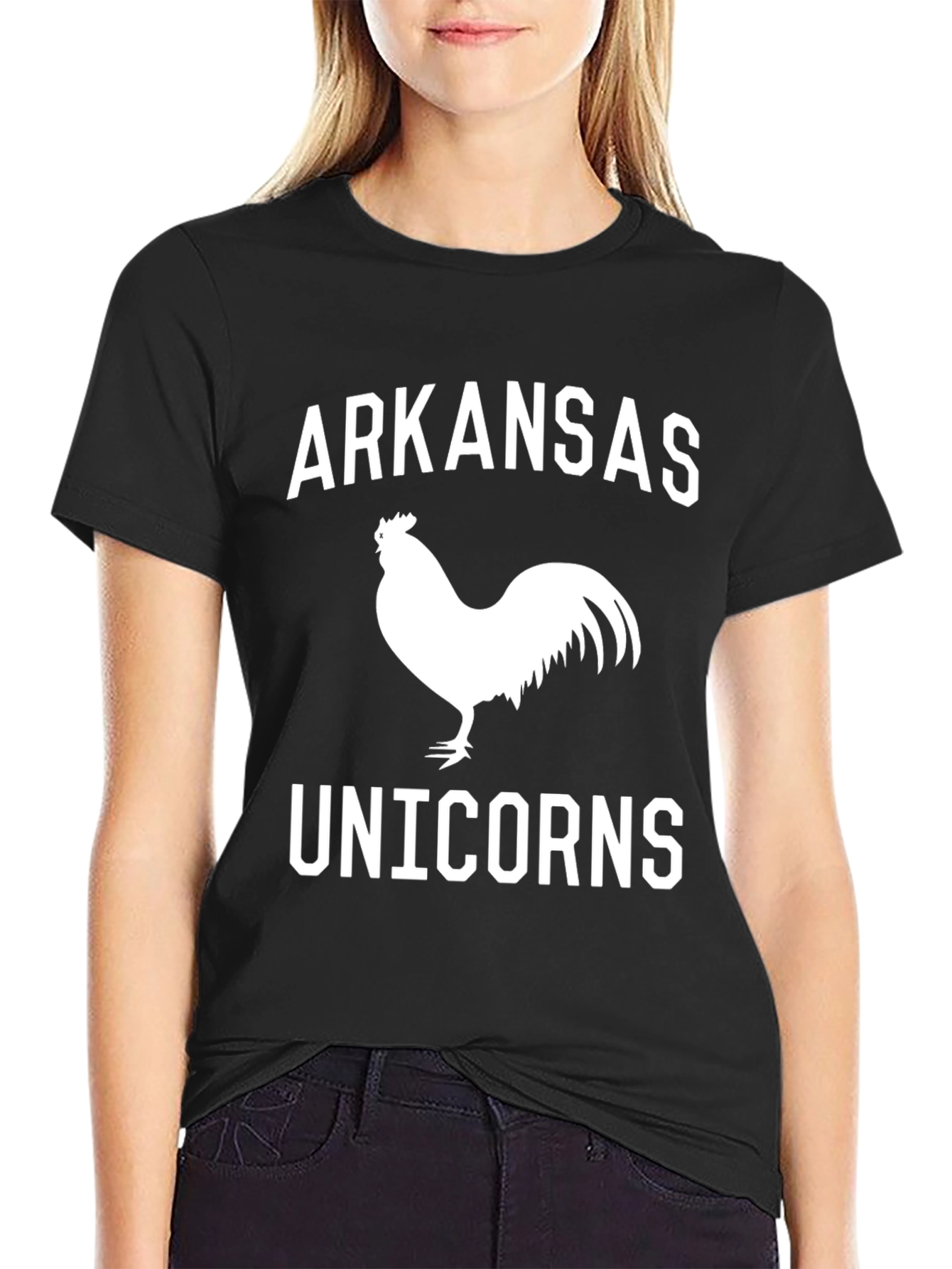 Arkansas Unicorns Black Graphic T-Shirt