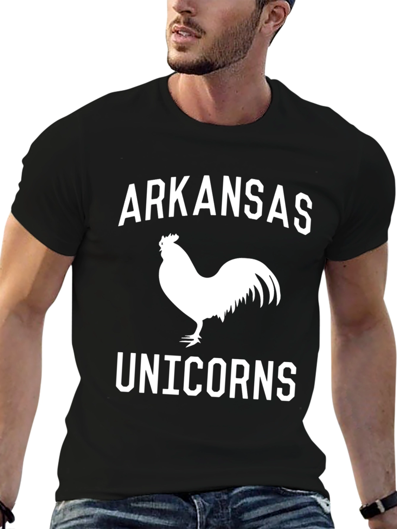 Arkansas Unicorns Black Graphic T-Shirt