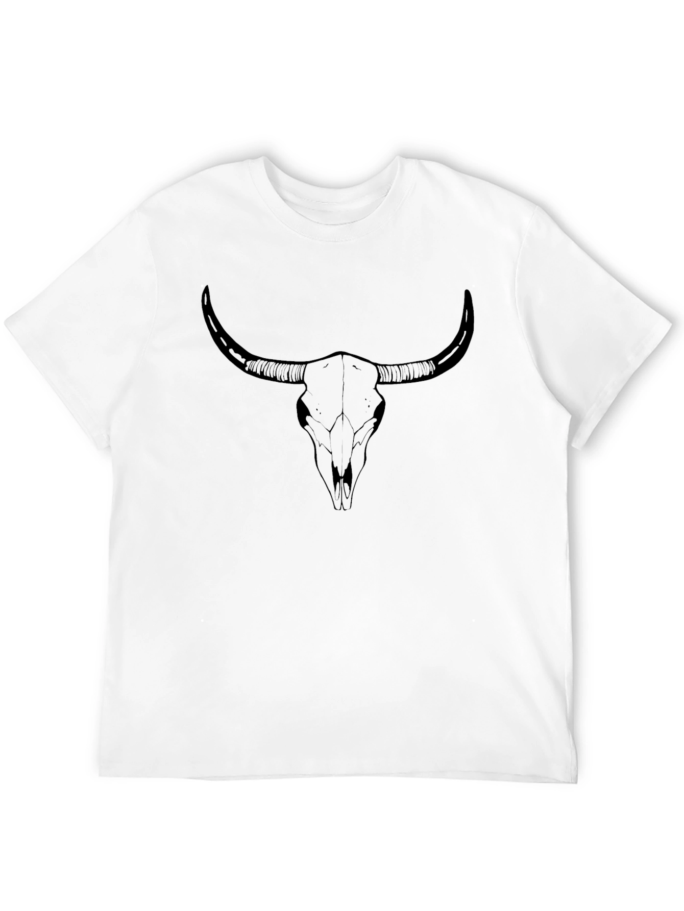 Longhorn Skull Graphic Black Tee