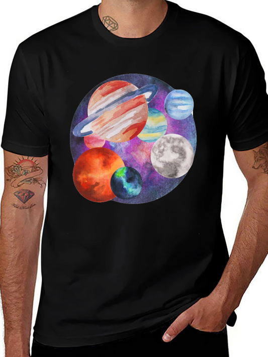 Planets Graphic Tee - Space Lover T-Shirt