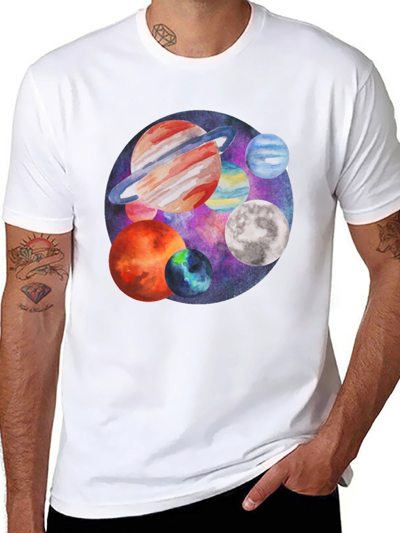Planets Graphic Tee - Space Lover T-Shirt
