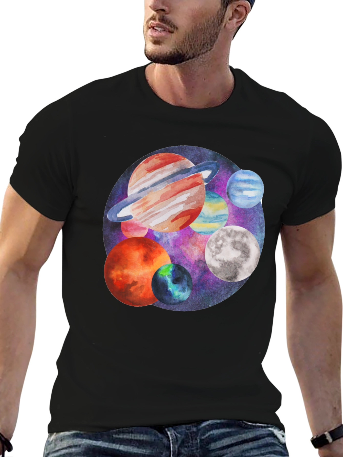 Planets Graphic Tee - Space Lover T-Shirt