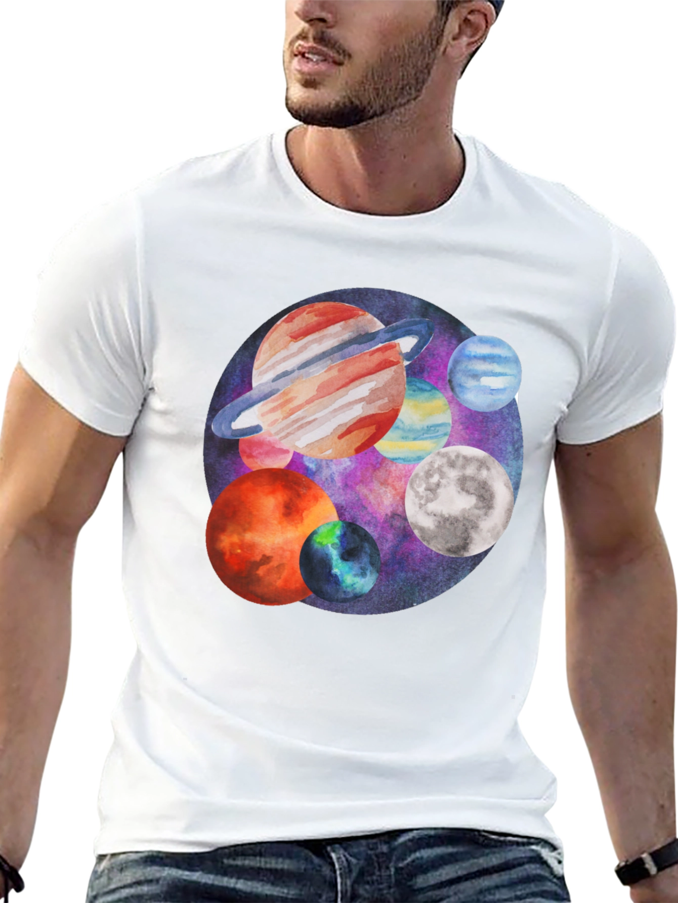 Planets Graphic Tee - Space Lover T-Shirt