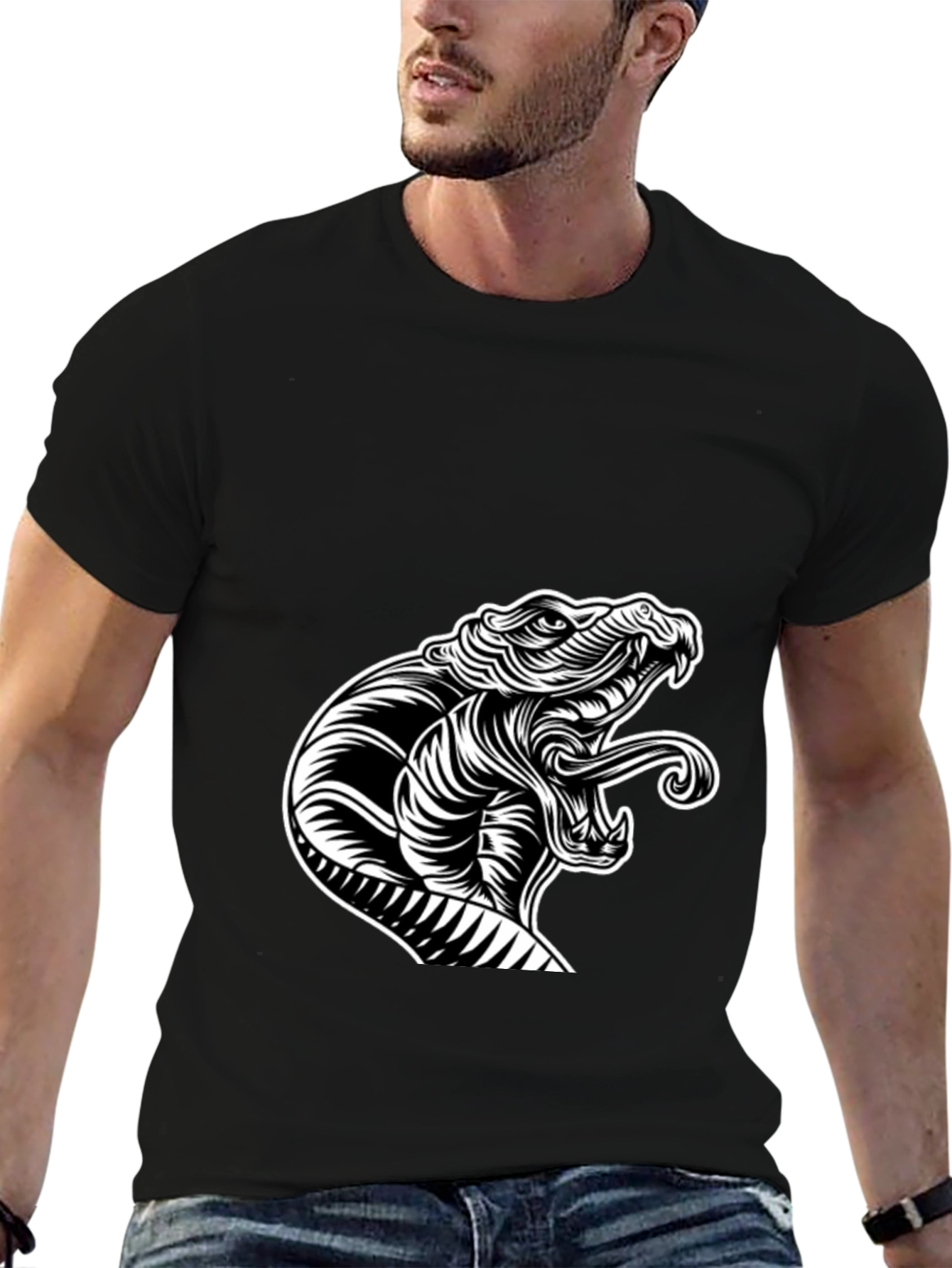 Snake Graphic Black T-Shirt