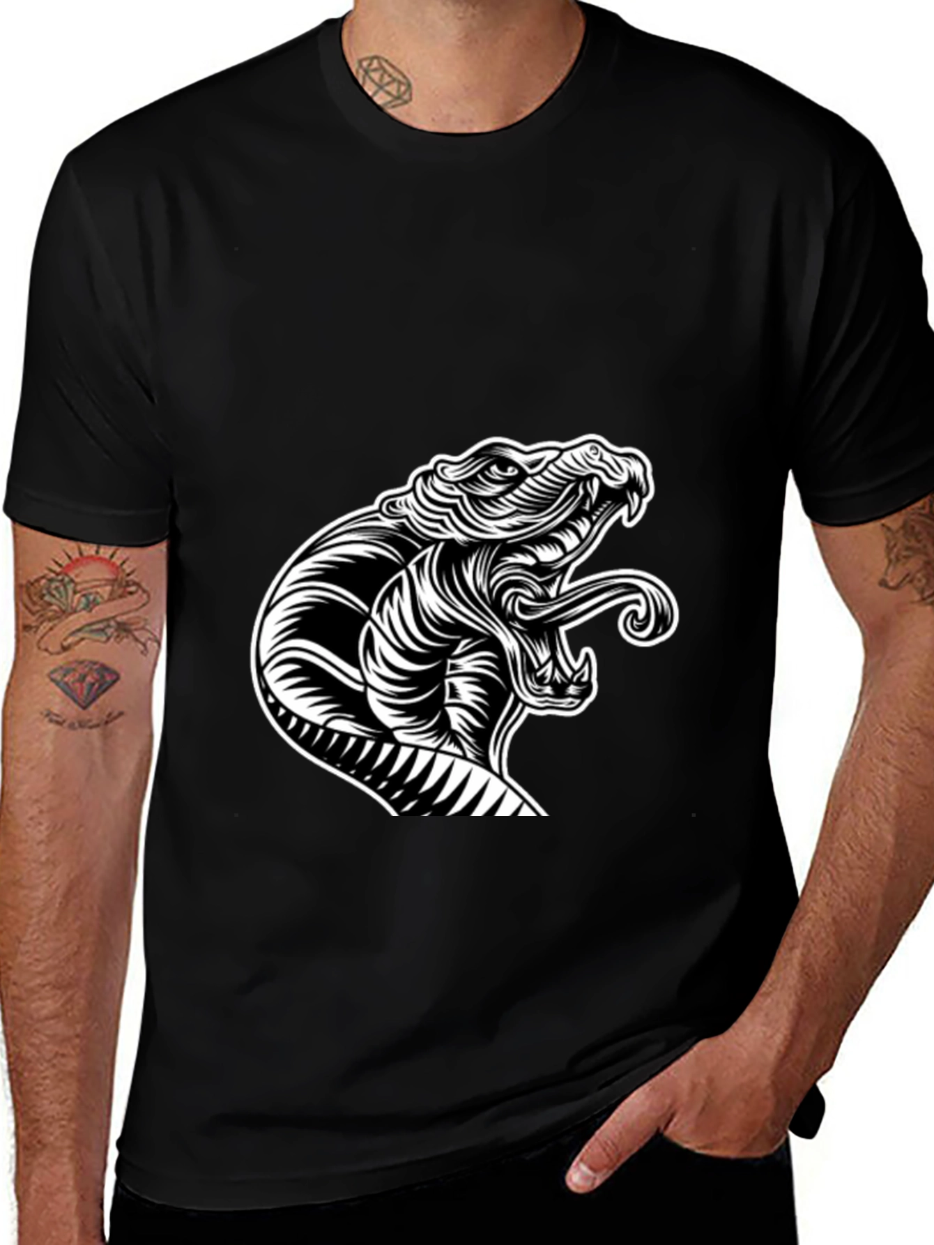 Snake Graphic Black T-Shirt