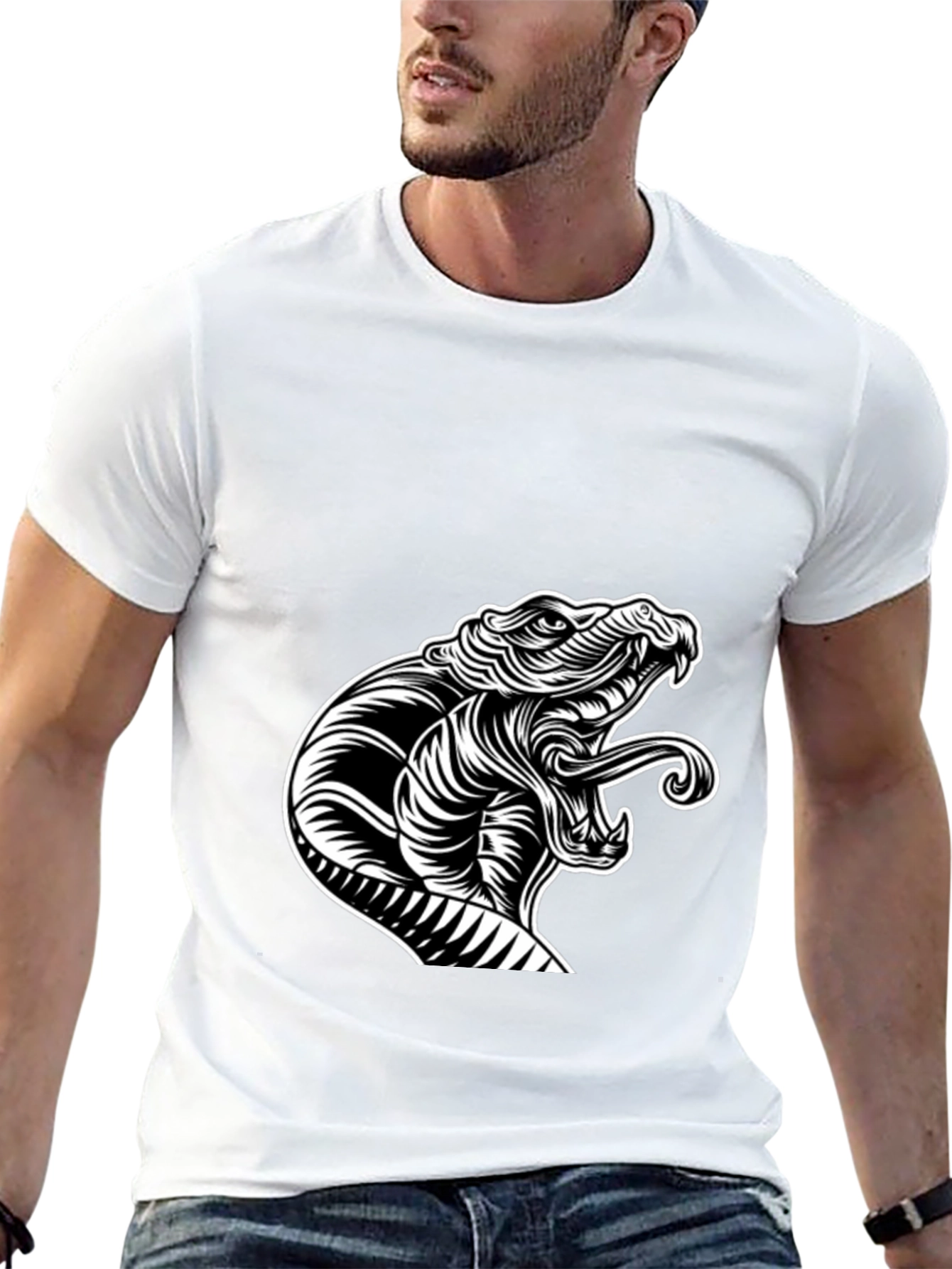Snake Graphic Black T-Shirt