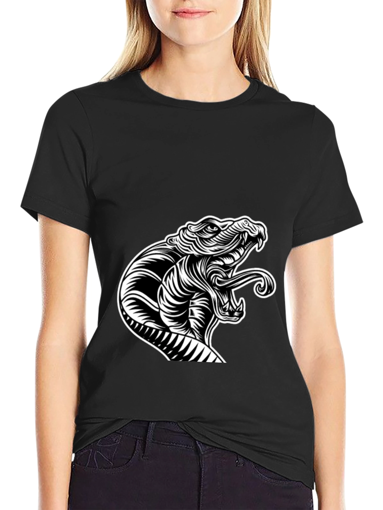 Snake Graphic Black T-Shirt