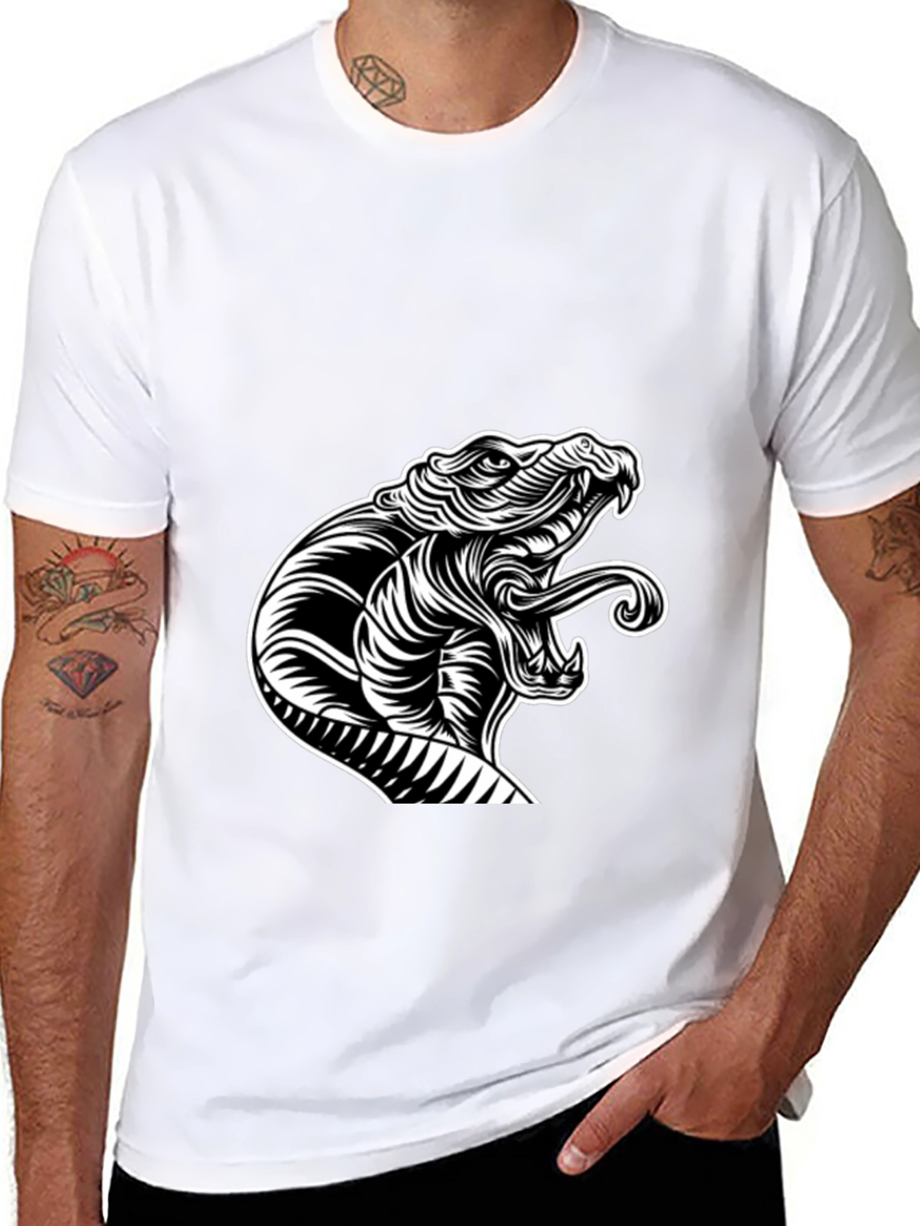 Snake Graphic Black T-Shirt