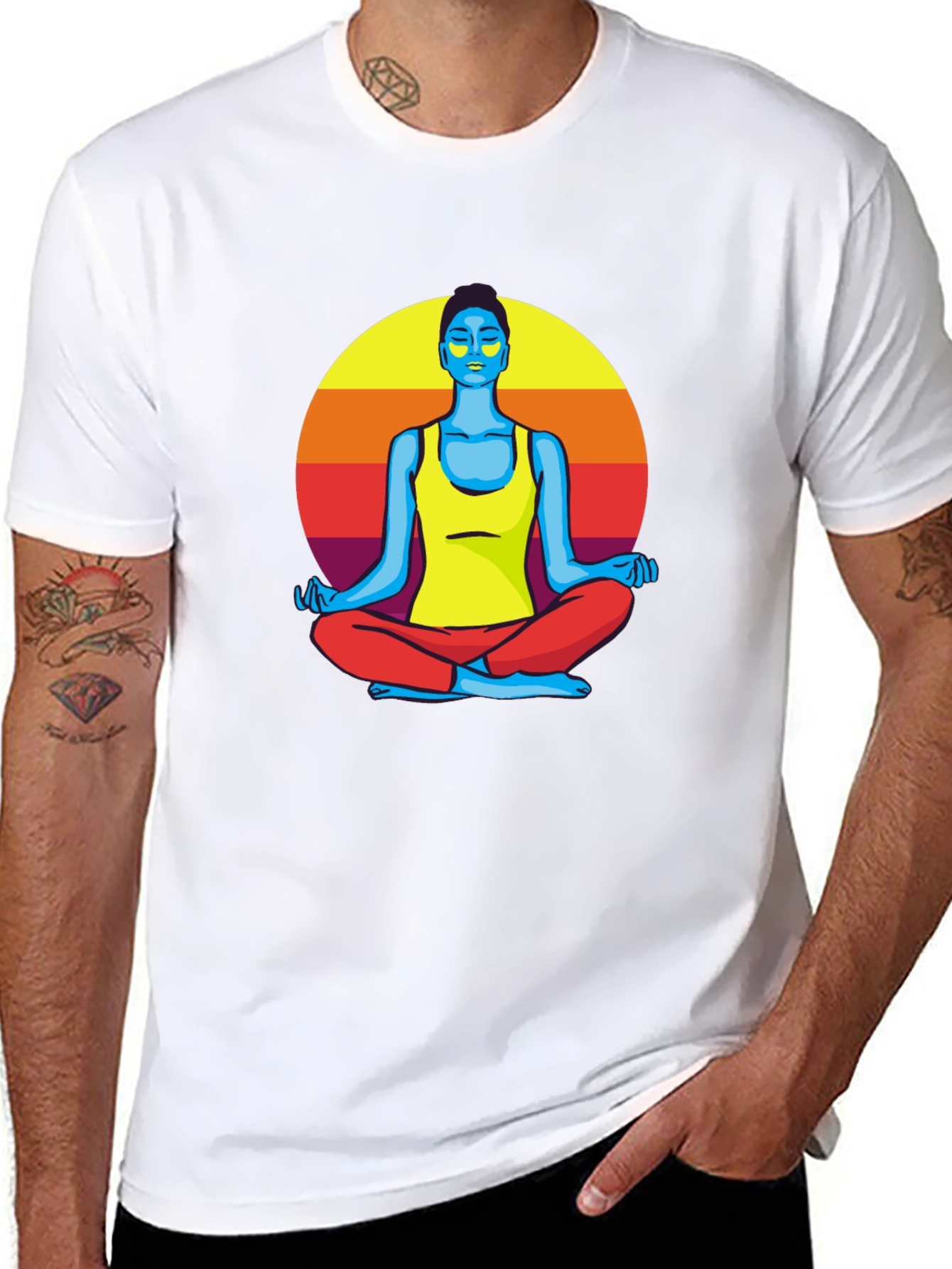 Meditative Sunset T-Shirt - Unisex Black Tee