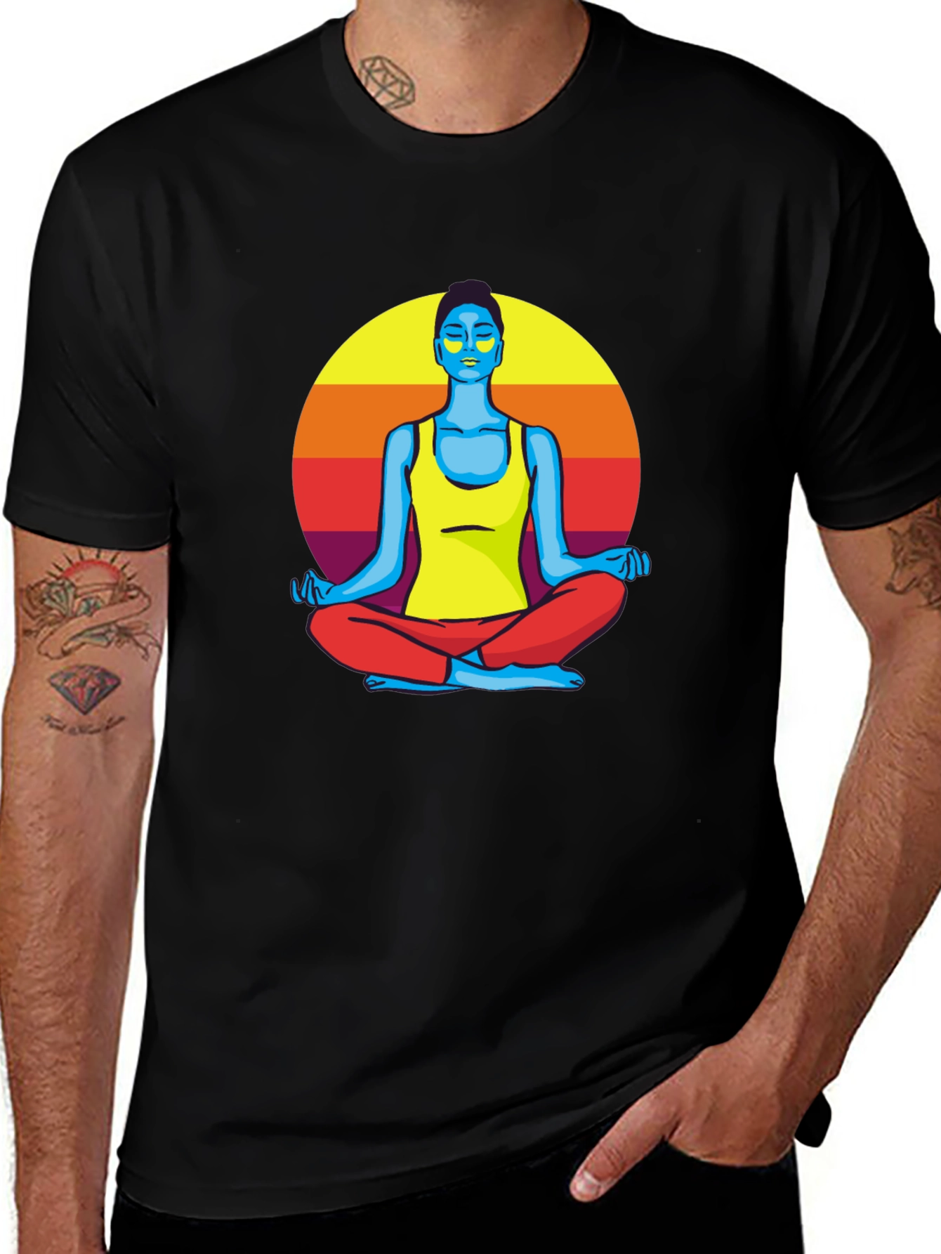 Meditative Sunset T-Shirt - Unisex Black Tee