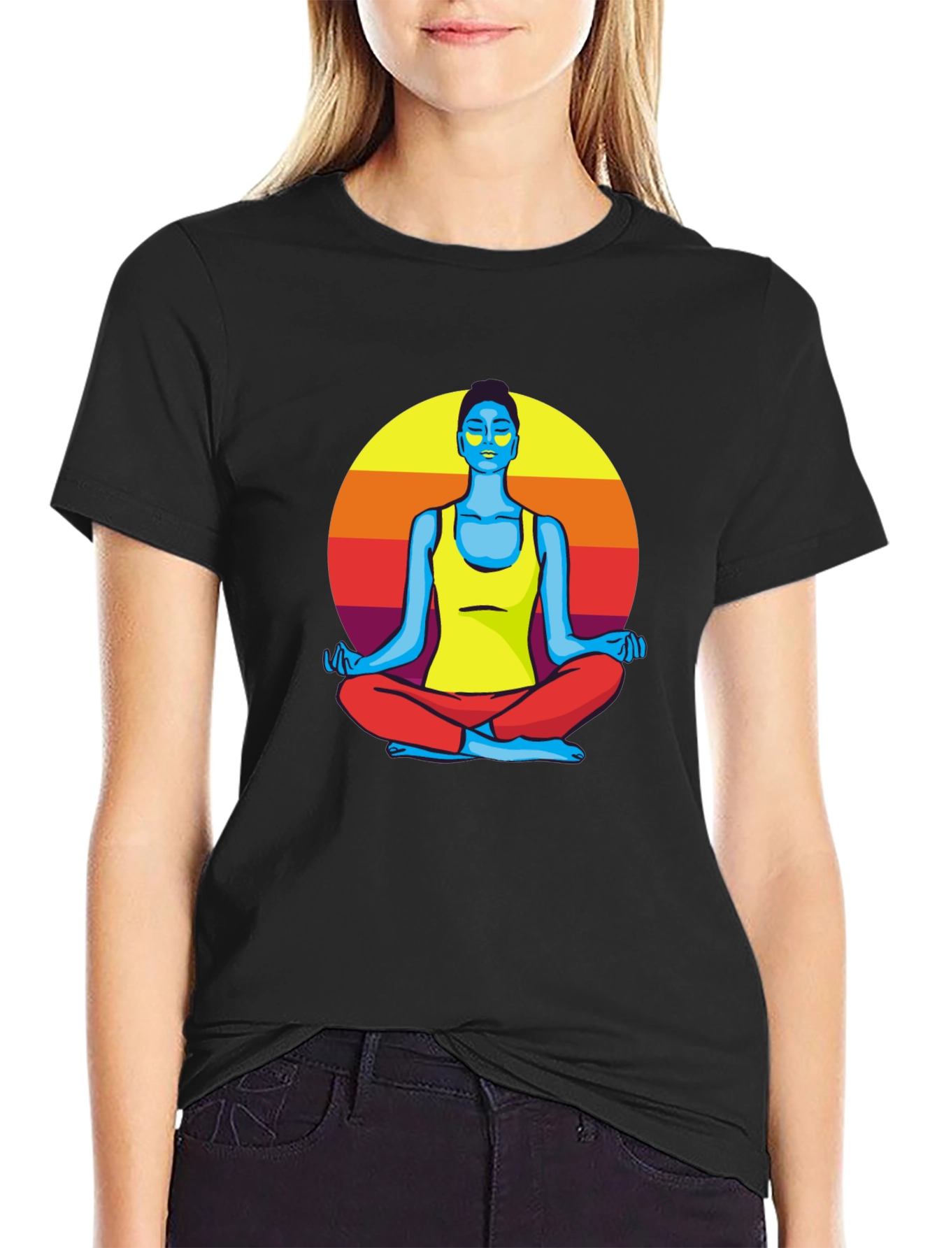 Meditative Sunset T-Shirt - Unisex Black Tee
