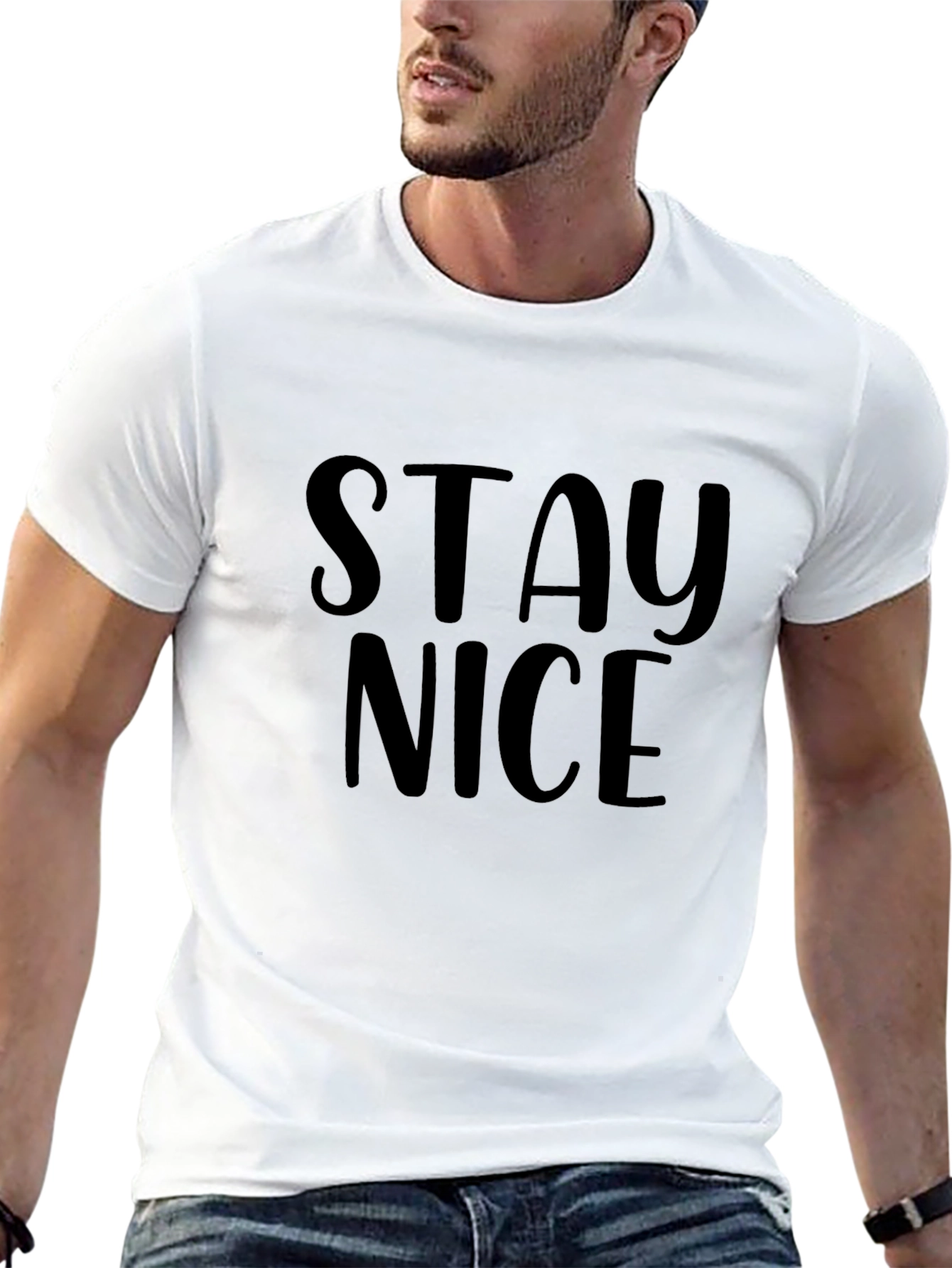 Stay Nice Black Graphic T-Shirt