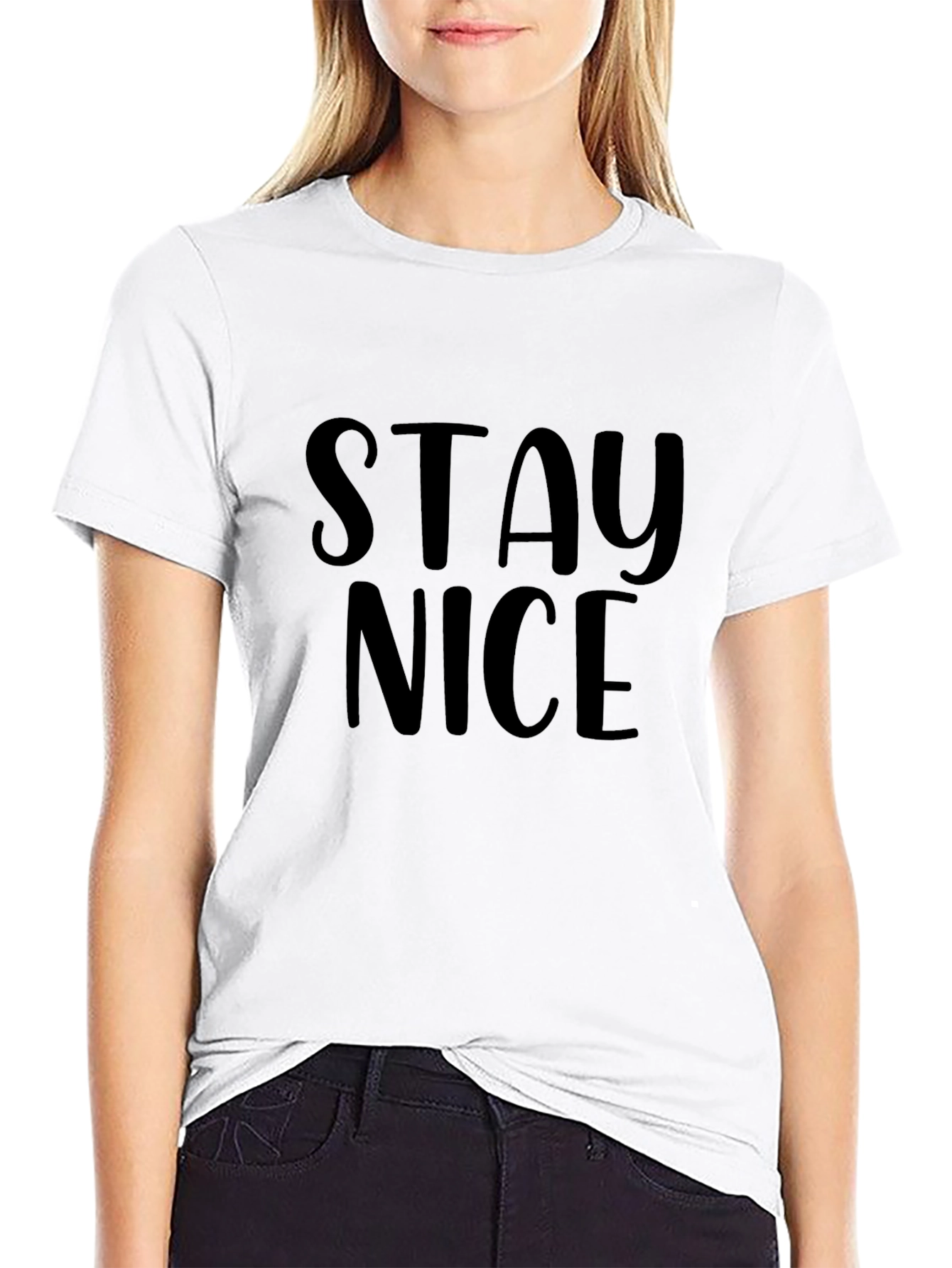 Stay Nice Black Graphic T-Shirt