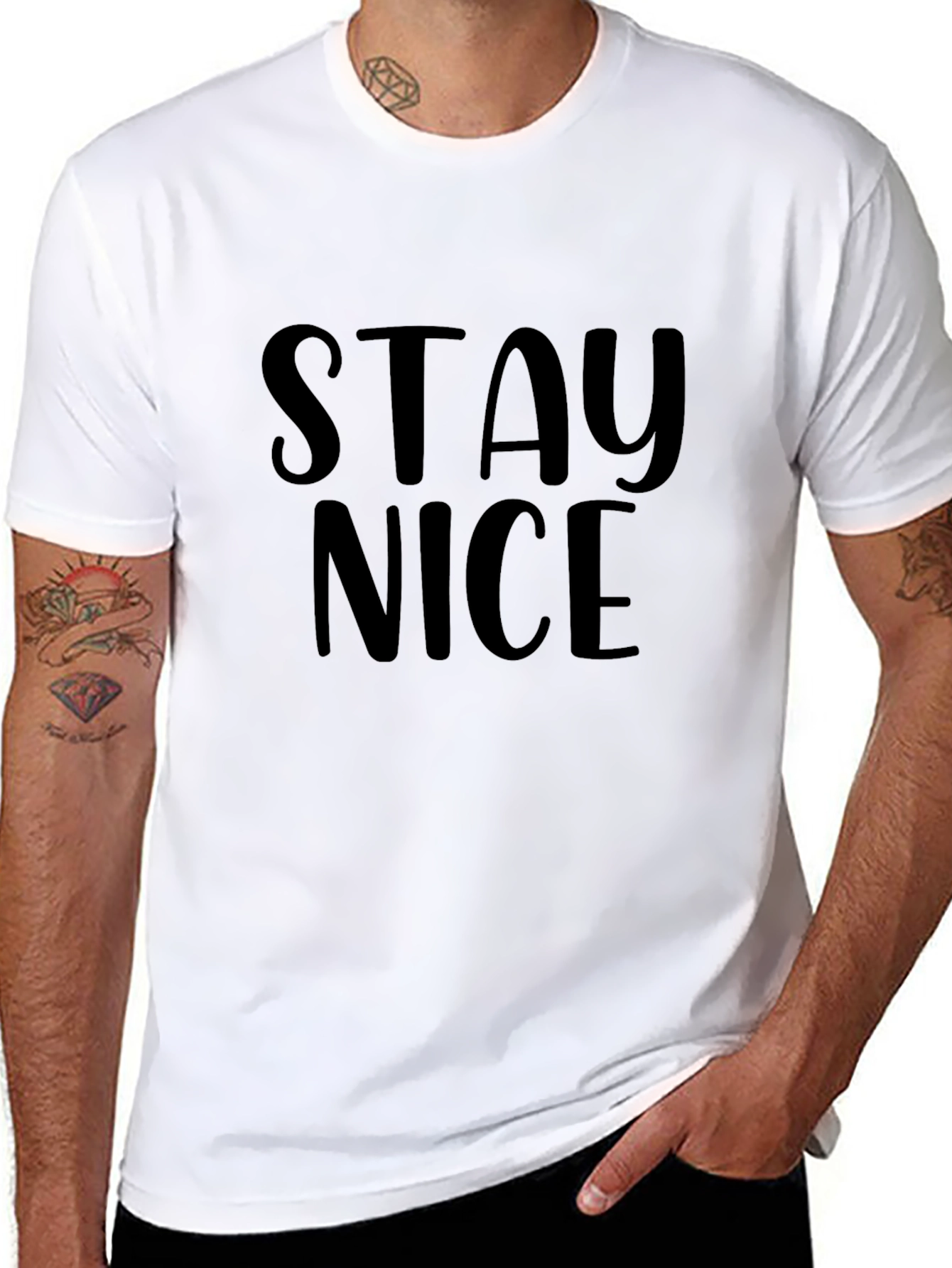 Stay Nice Black Graphic T-Shirt