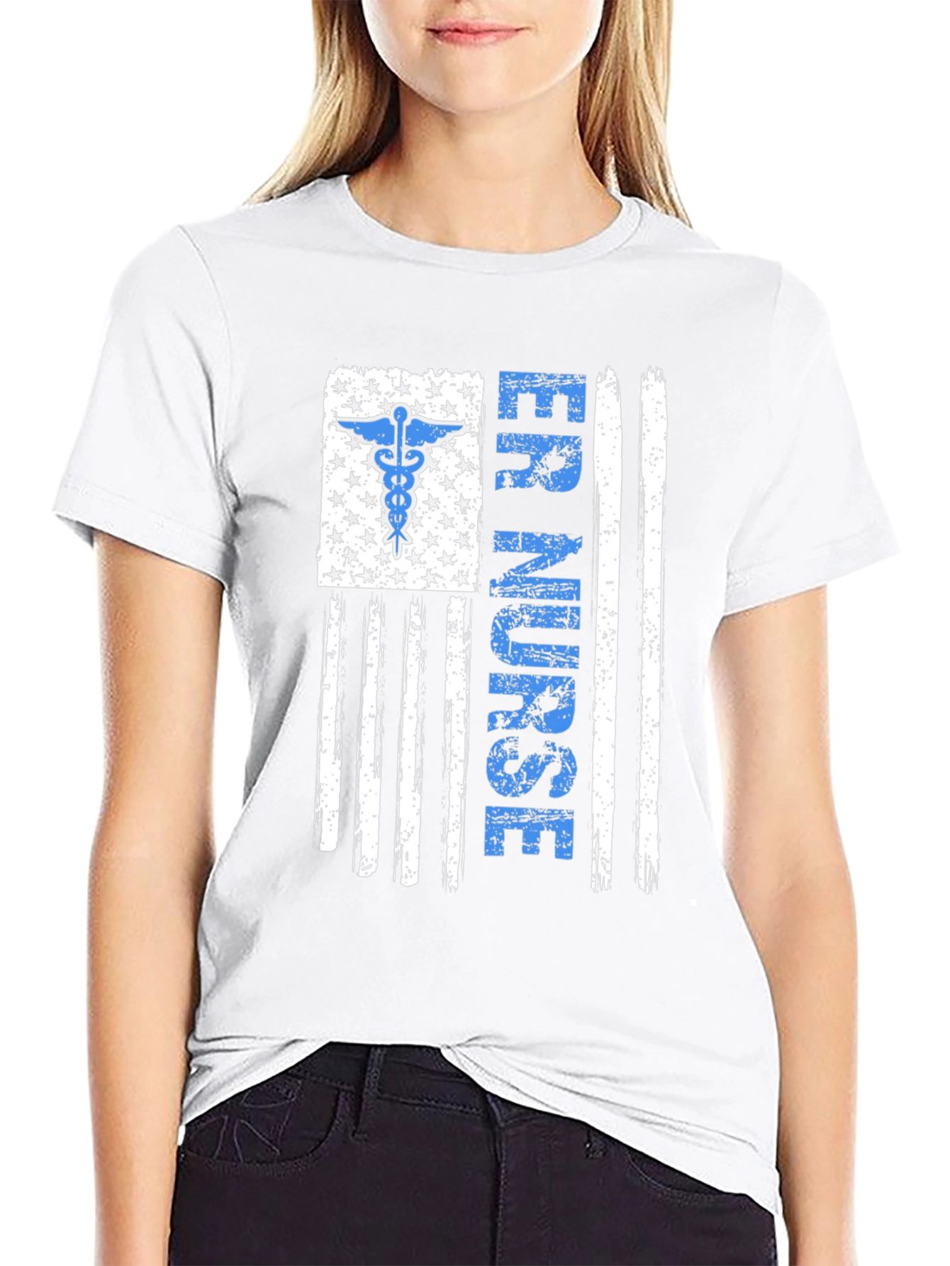 ER Nurse American Flag Graphic Tee