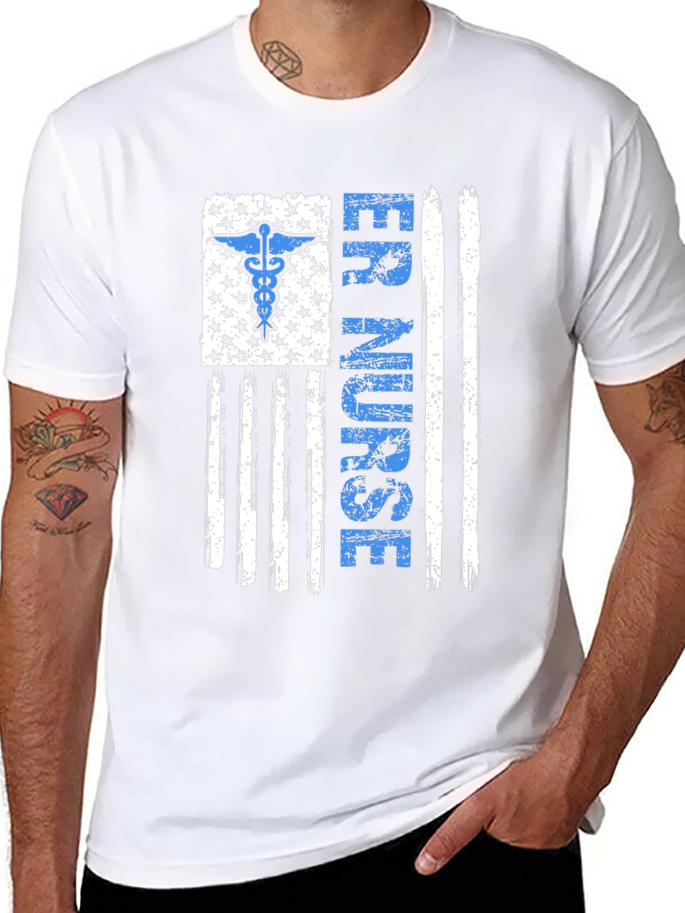 ER Nurse American Flag Graphic Tee