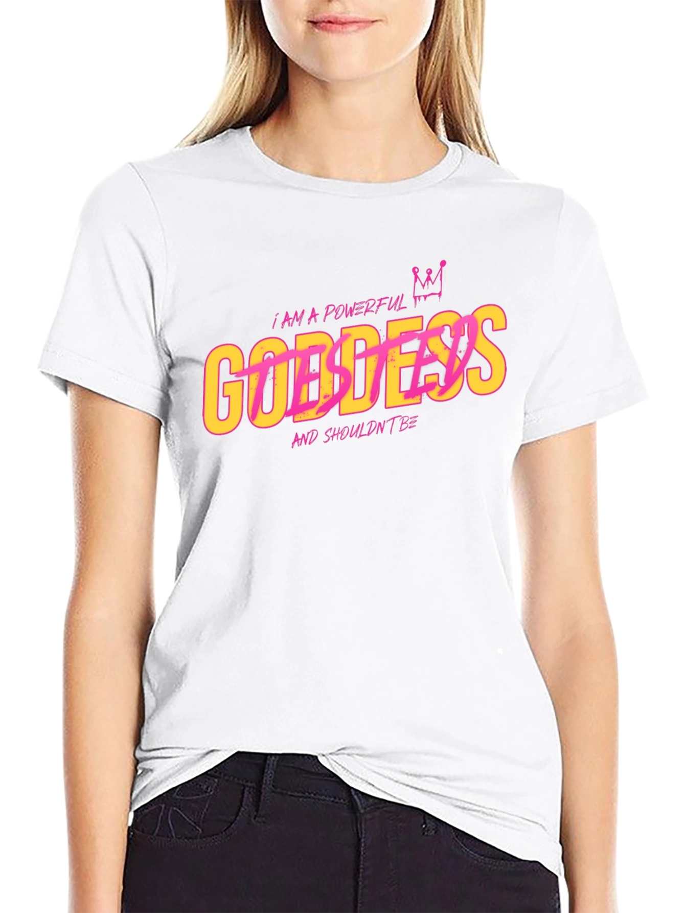 Powerful Goddess Graphic T-Shirt - Black