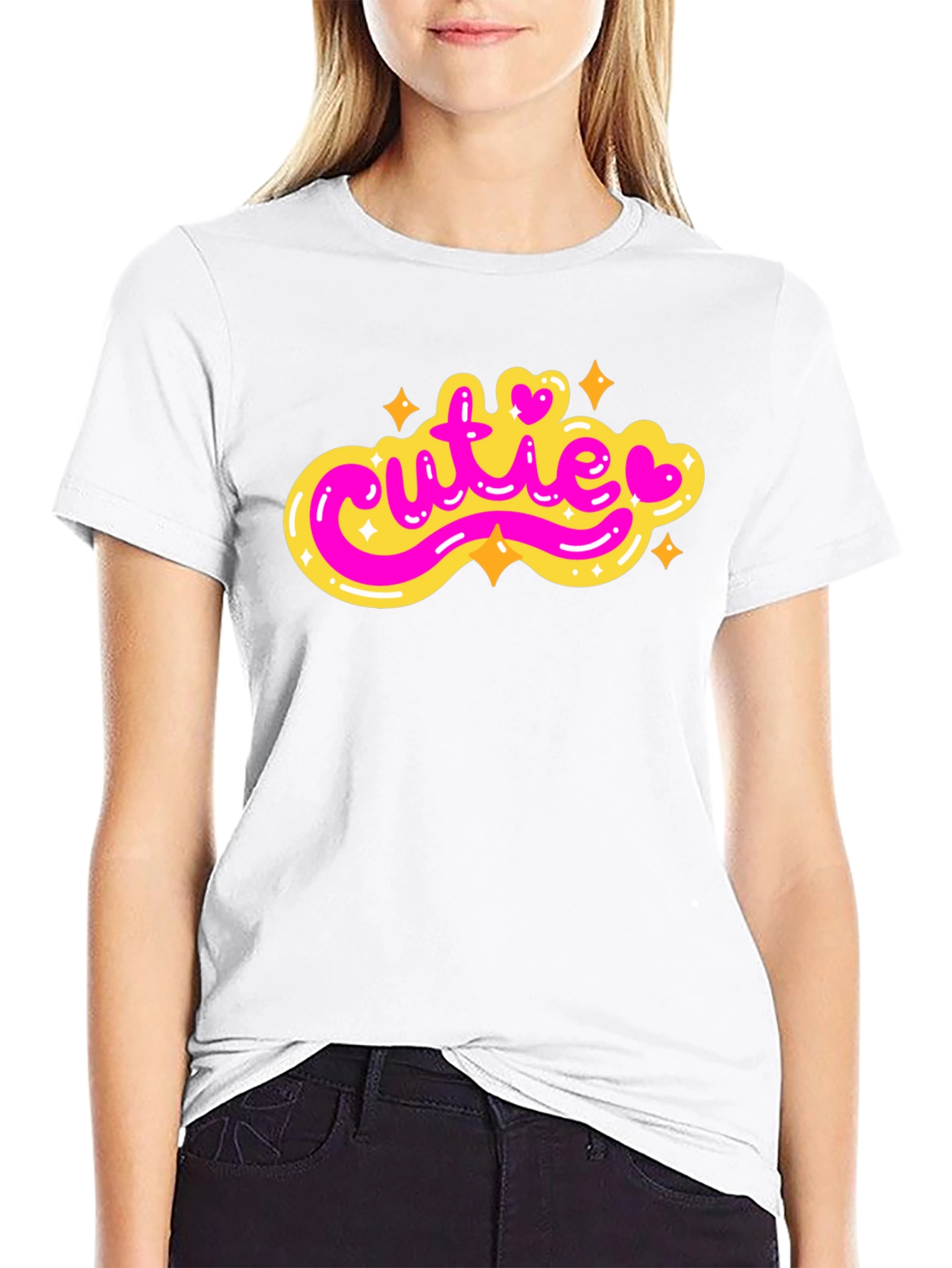 Cutie Graphic Tee - Stylish Black T-Shirt