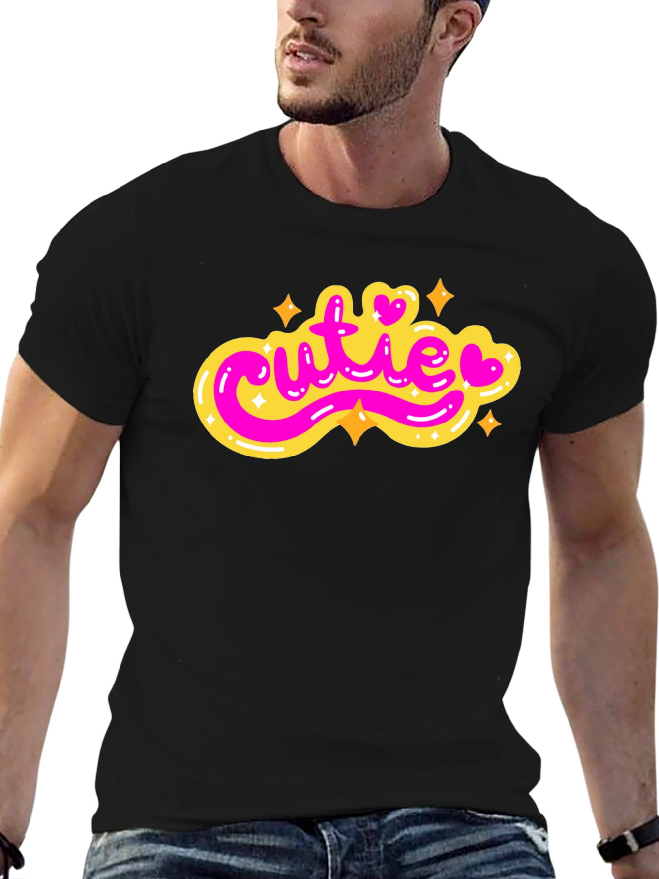 Cutie Graphic Tee - Stylish Black T-Shirt