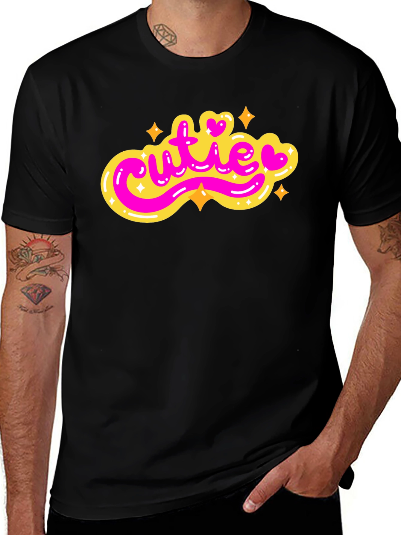 Cutie Graphic Tee - Stylish Black T-Shirt