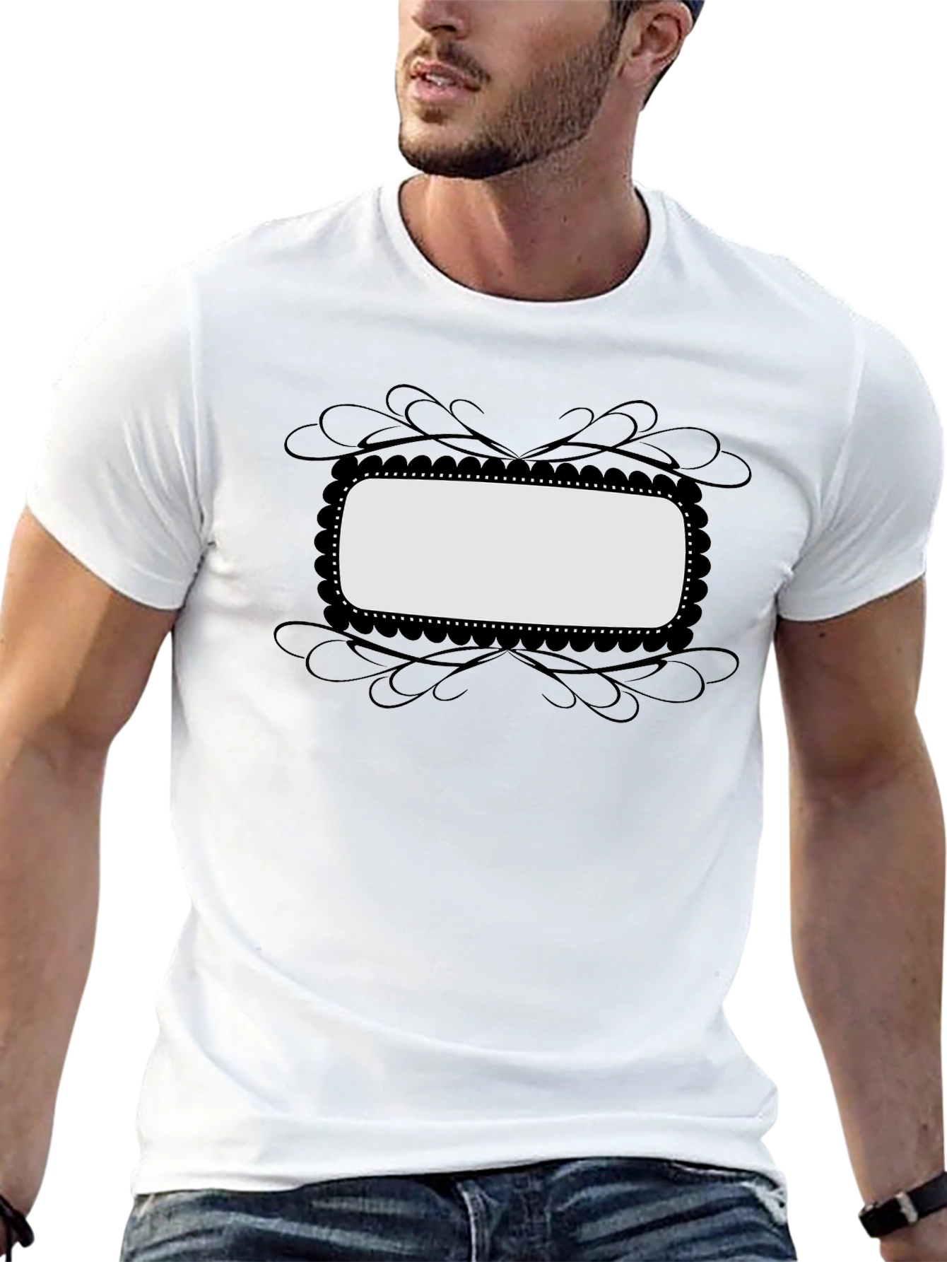 Blank Frame Graphic Tee - Black Casual Shirt
