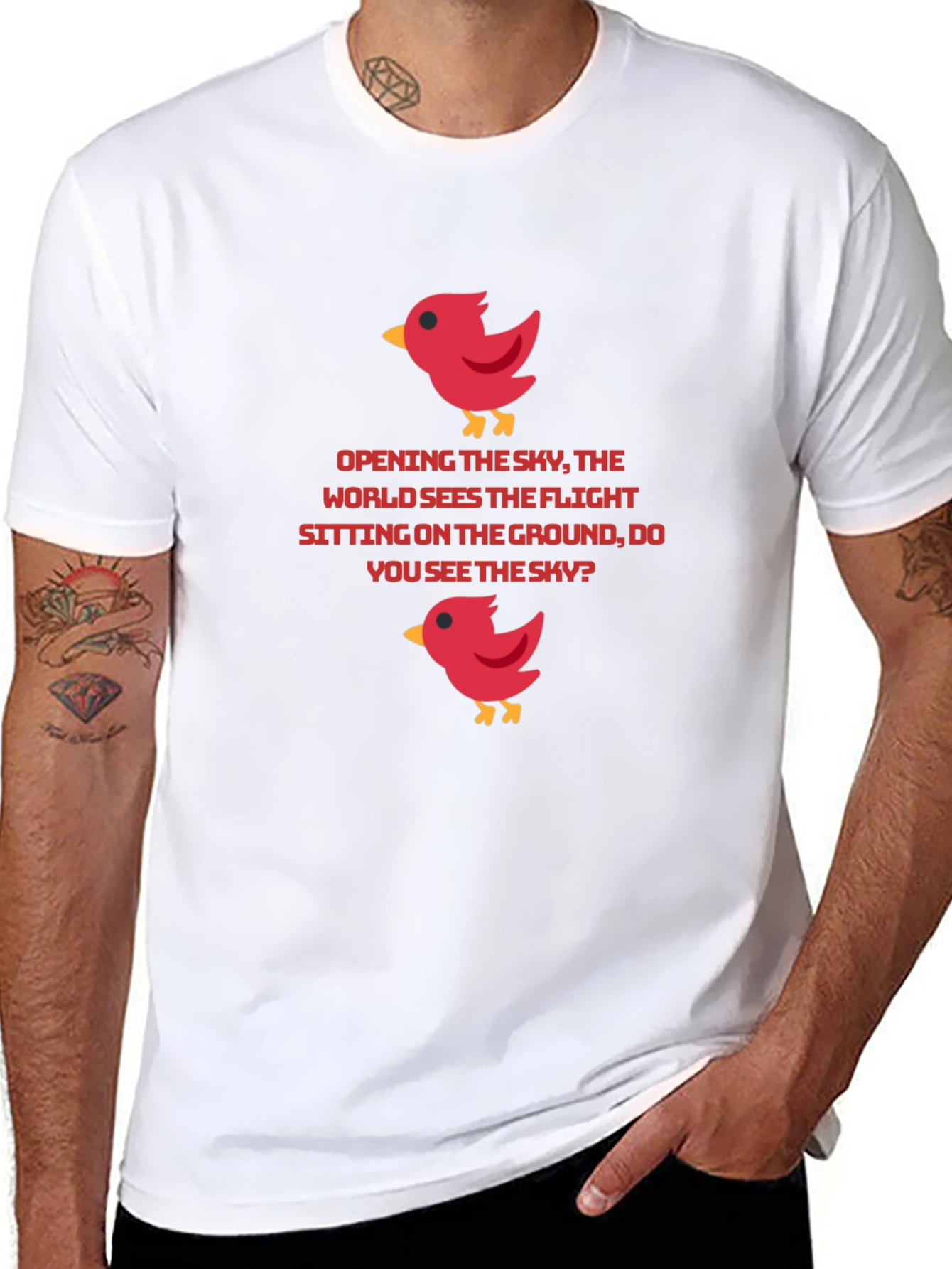 Bird Graphic T-Shirt - Poetic Statement Tee
