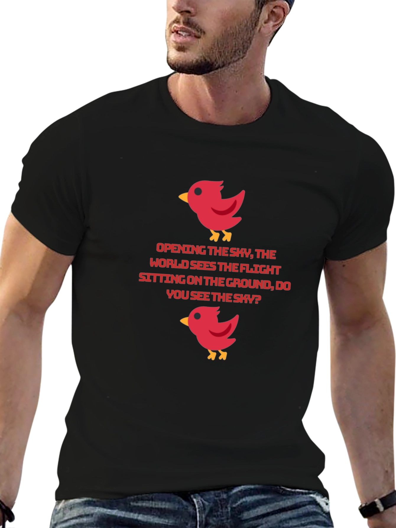 Bird Graphic T-Shirt - Poetic Statement Tee