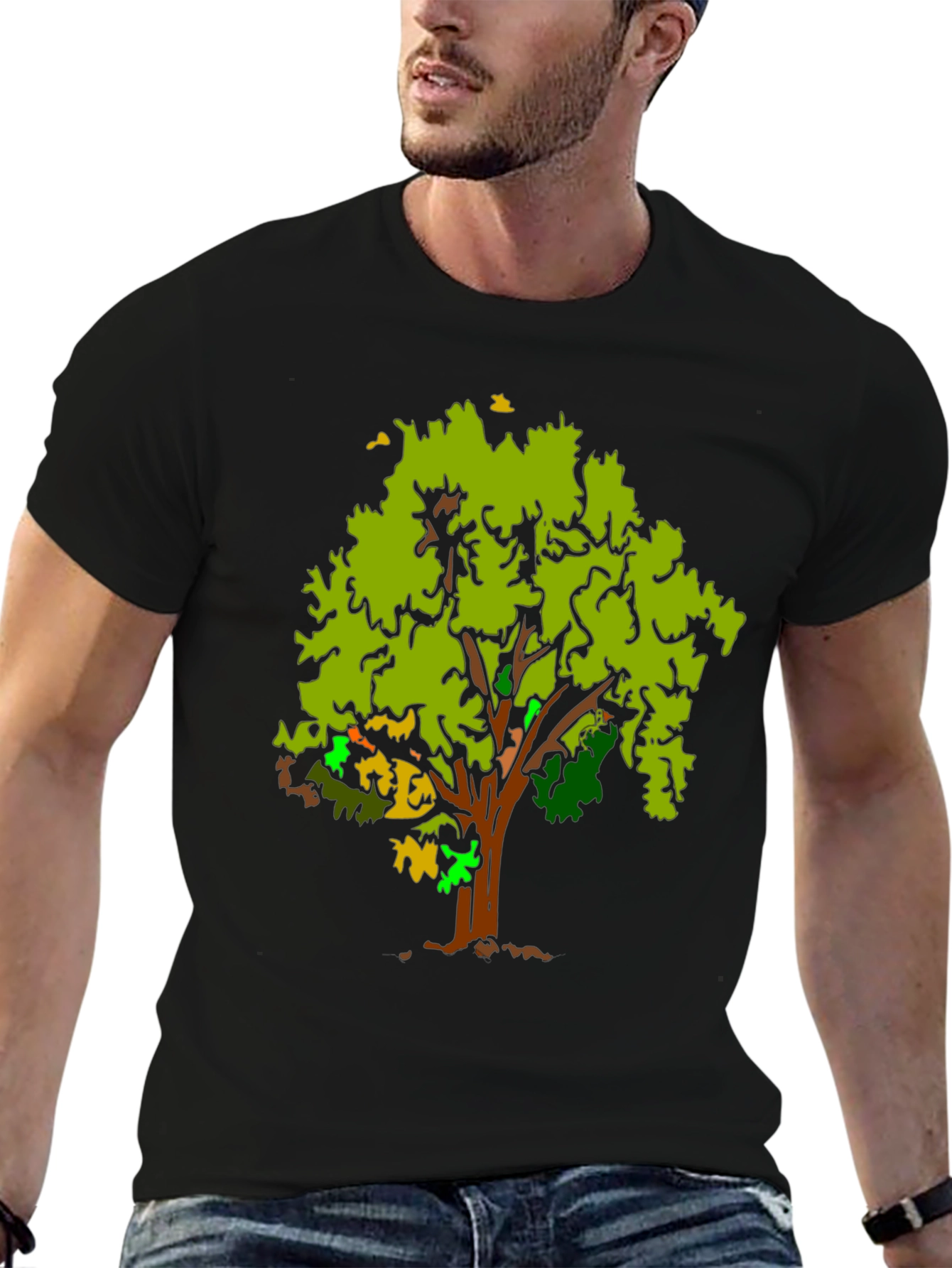 Tree Graphic Black T-Shirt - Nature Inspired Design