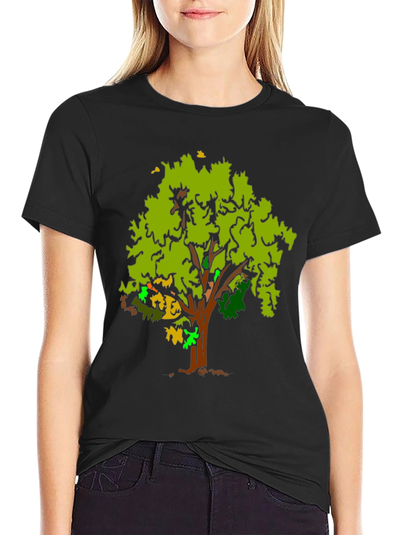 Tree Graphic Black T-Shirt - Nature Inspired Design