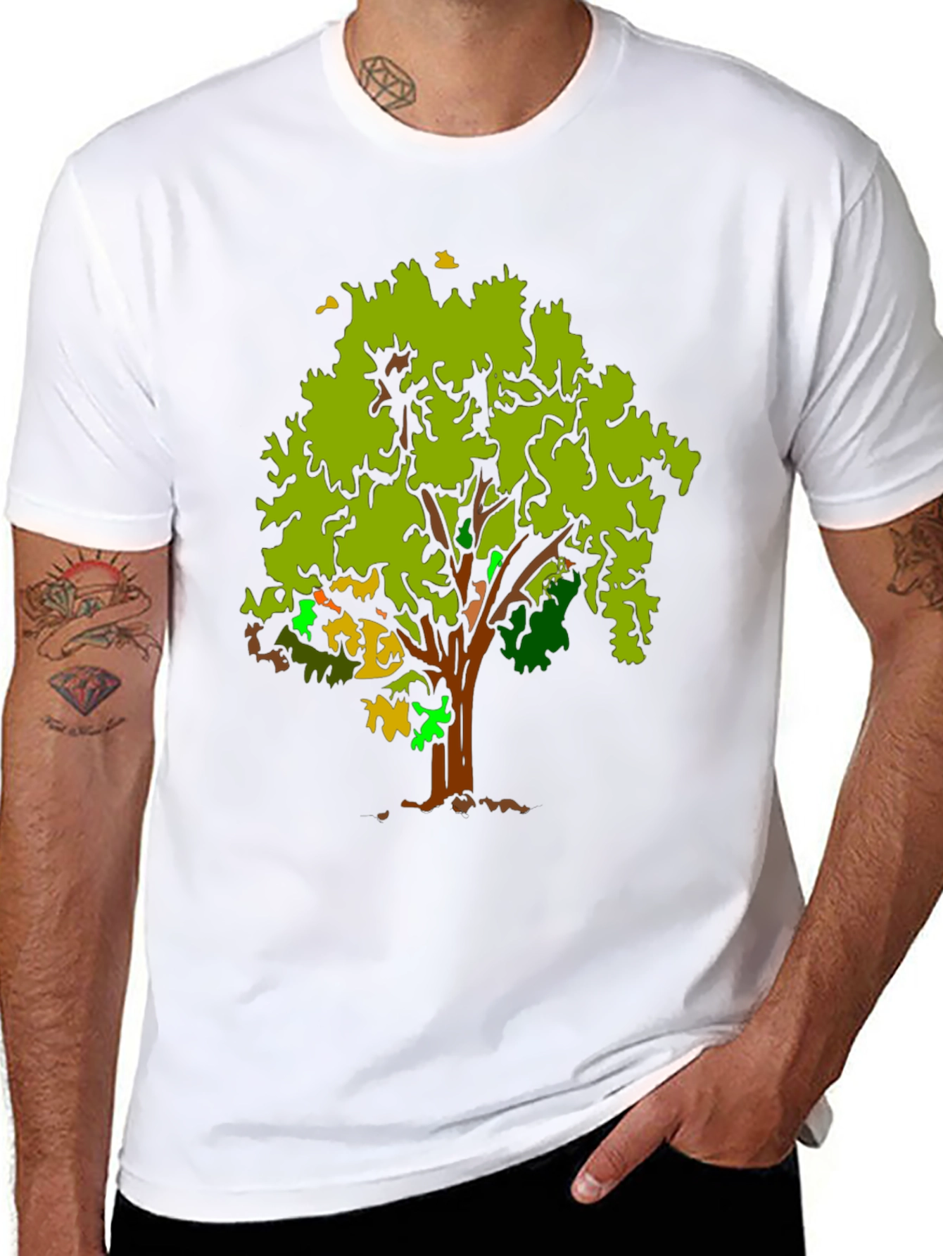 Tree Graphic Black T-Shirt - Nature Inspired Design