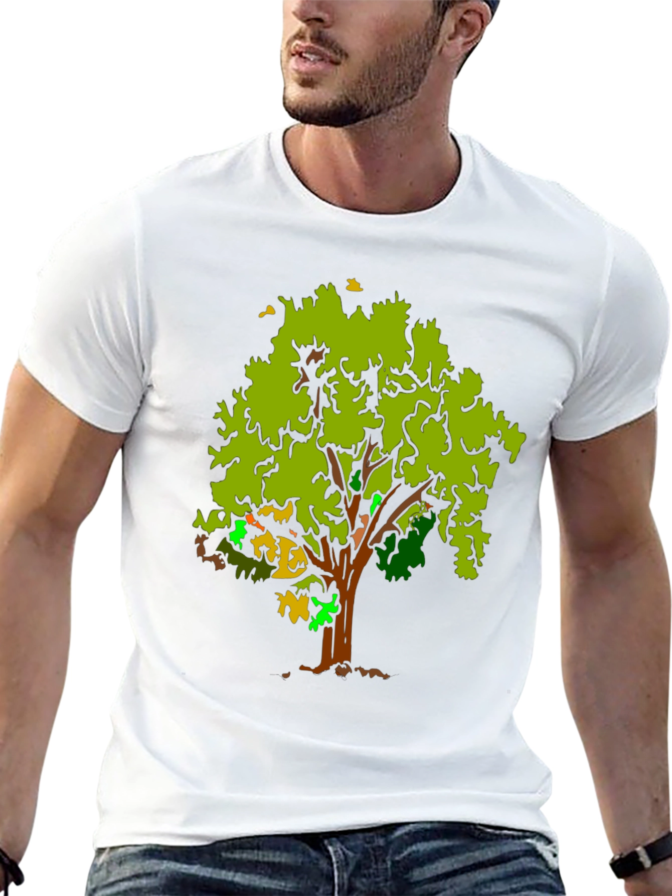 Tree Graphic Black T-Shirt - Nature Inspired Design