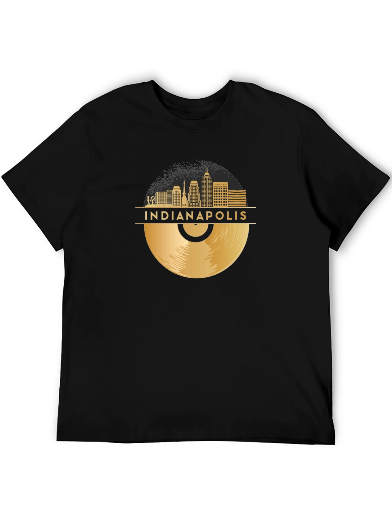 Indianapolis Skyline Record Graphic T-Shirt