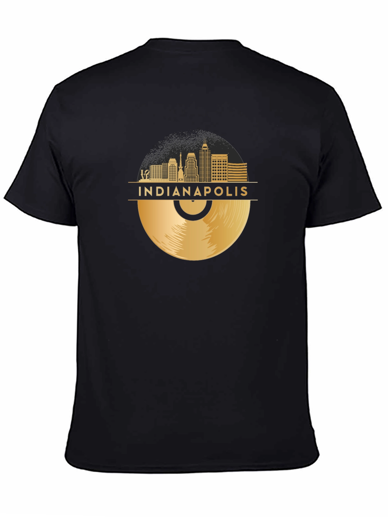 Indianapolis Skyline Record Graphic T-Shirt