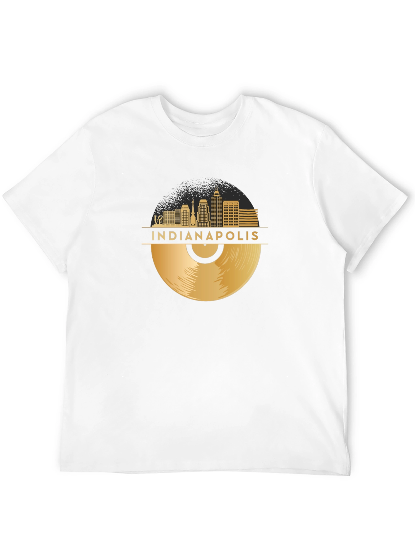 Indianapolis Skyline Record Graphic T-Shirt