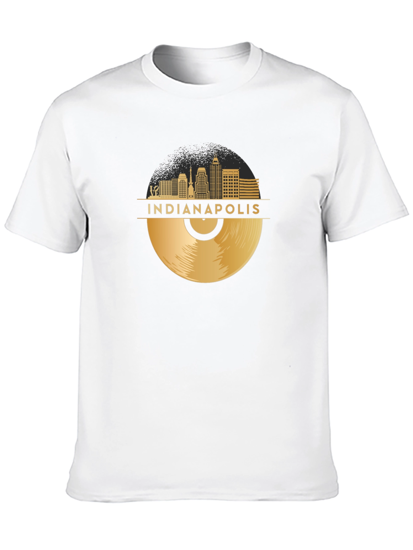 Indianapolis Skyline Record Graphic T-Shirt