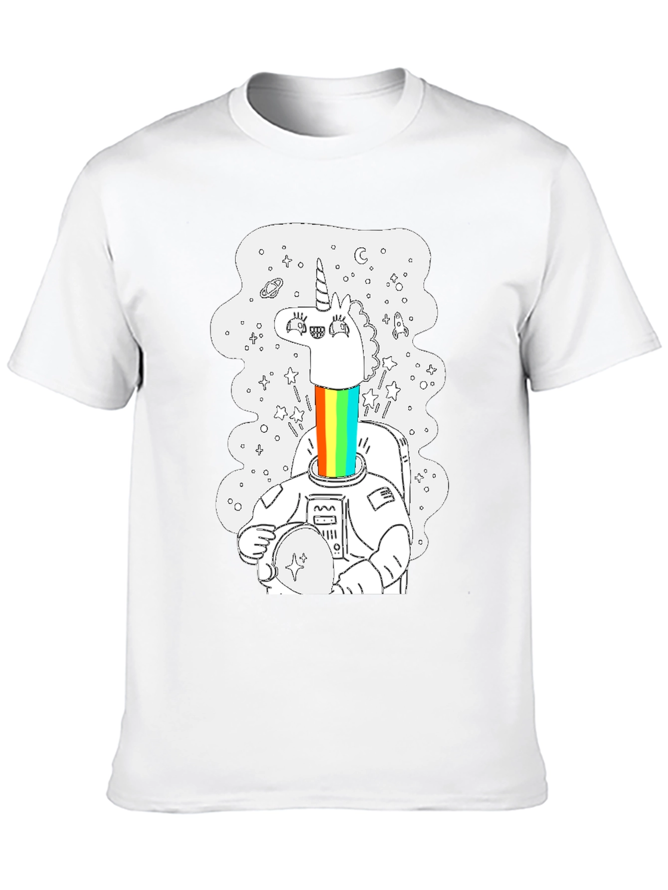 Unicorn Astronaut Black Graphic Tee