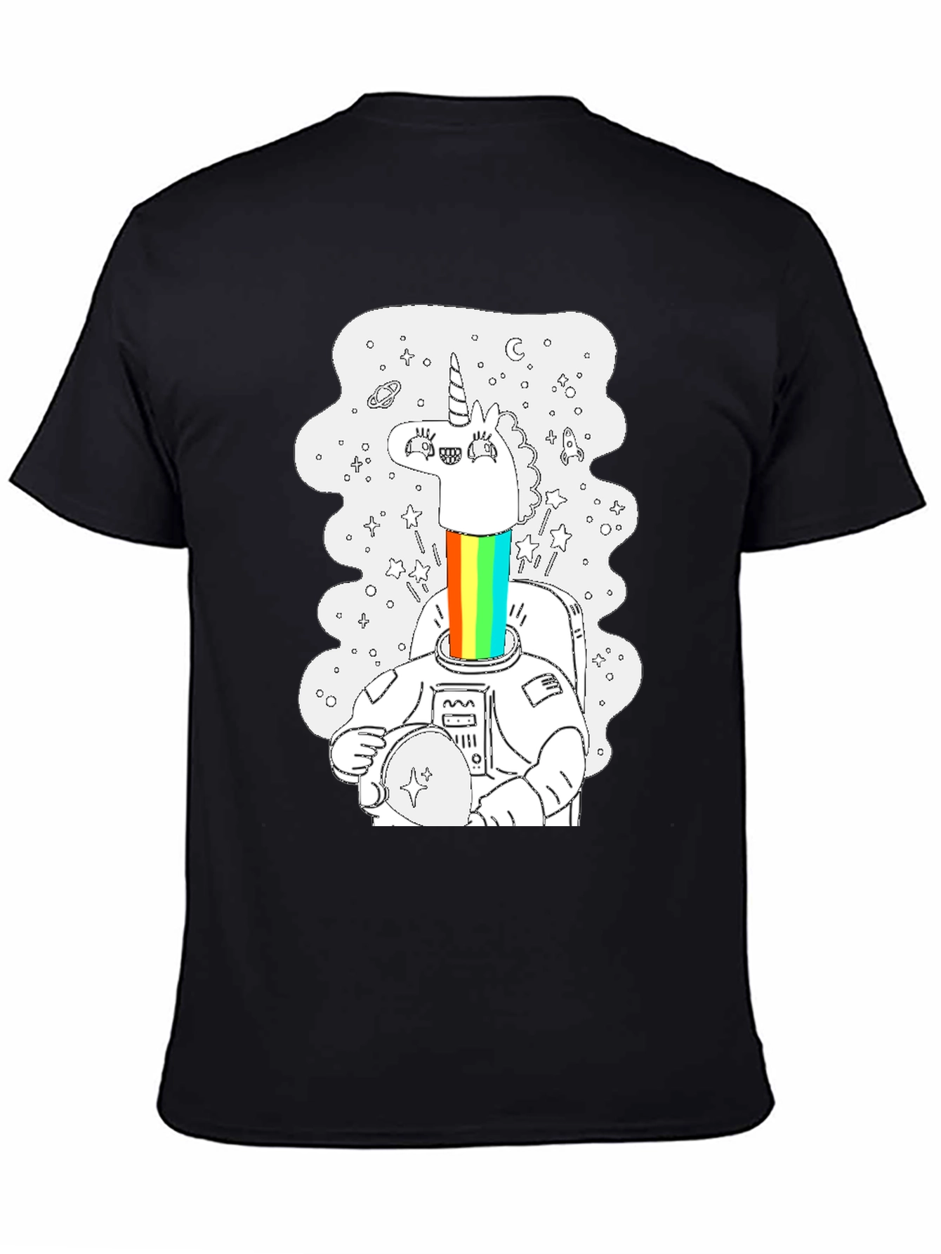 Unicorn Astronaut Black Graphic Tee