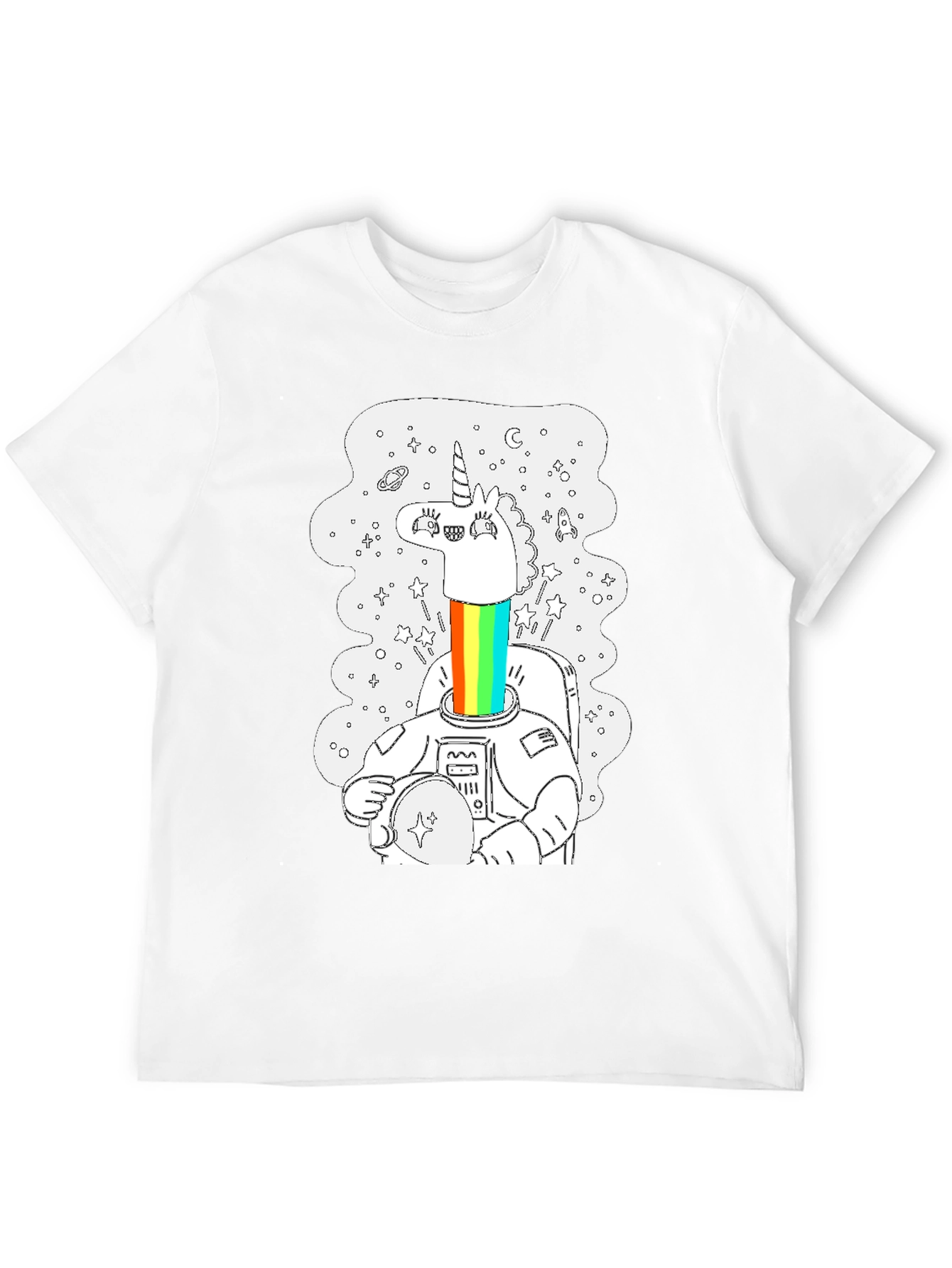 Unicorn Astronaut Black Graphic Tee