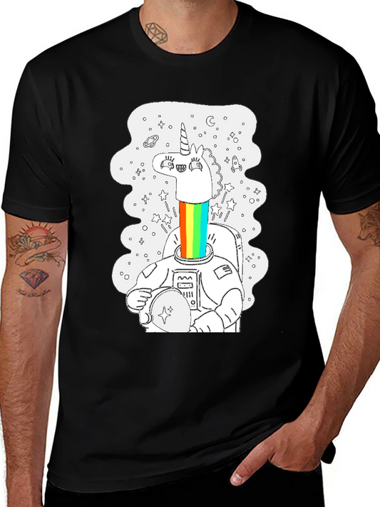 Unicorn Astronaut Black Graphic Tee