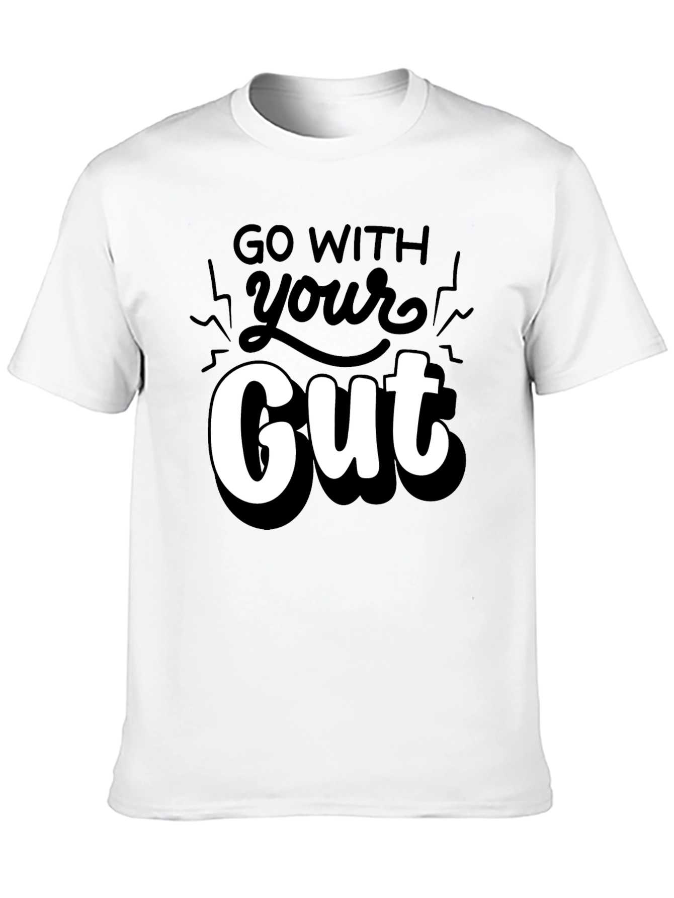 Go With Your Gut Graphic T-Shirt - Black