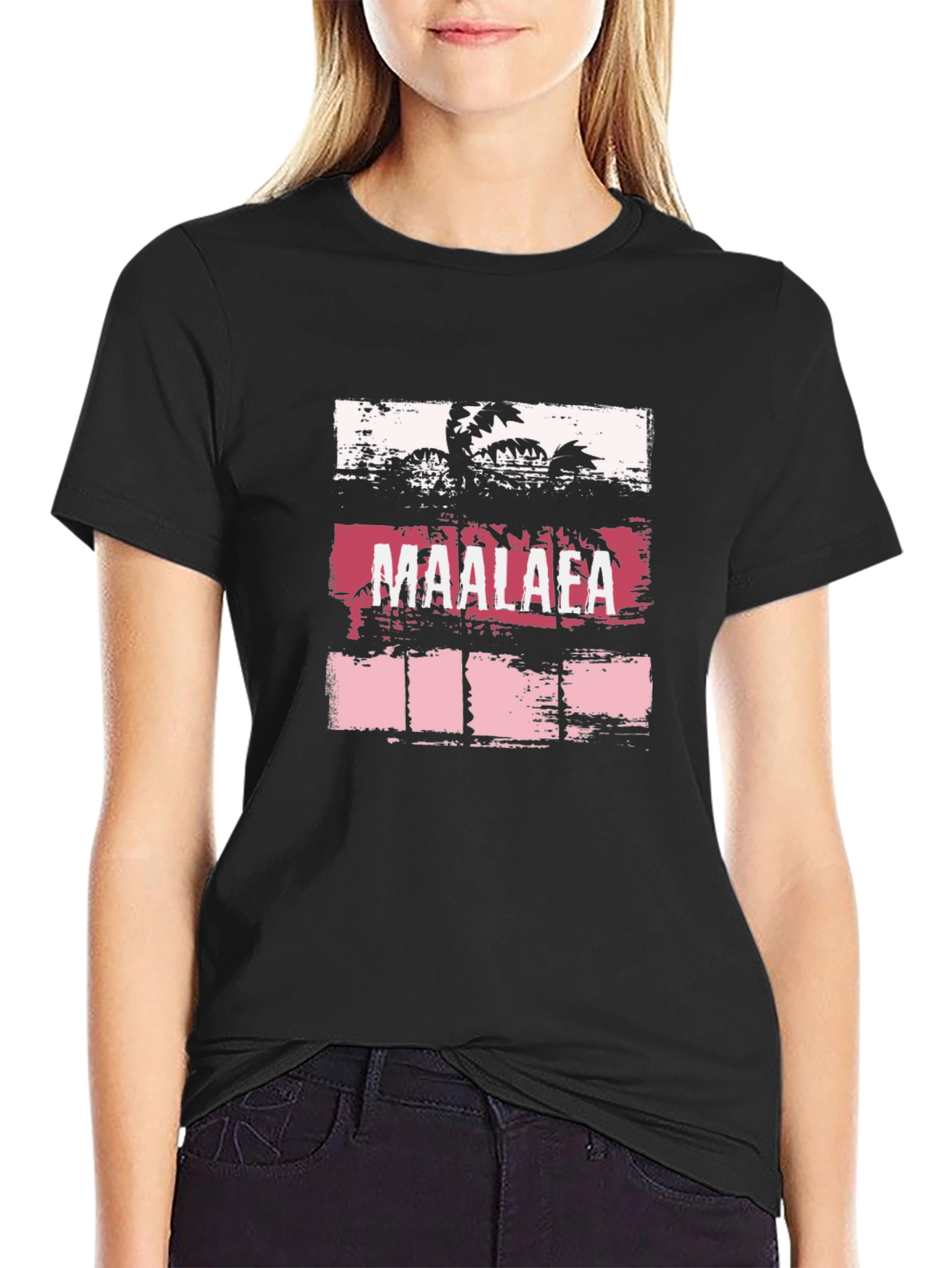Maalaea Palm Tree Graphic T-Shirt - Black