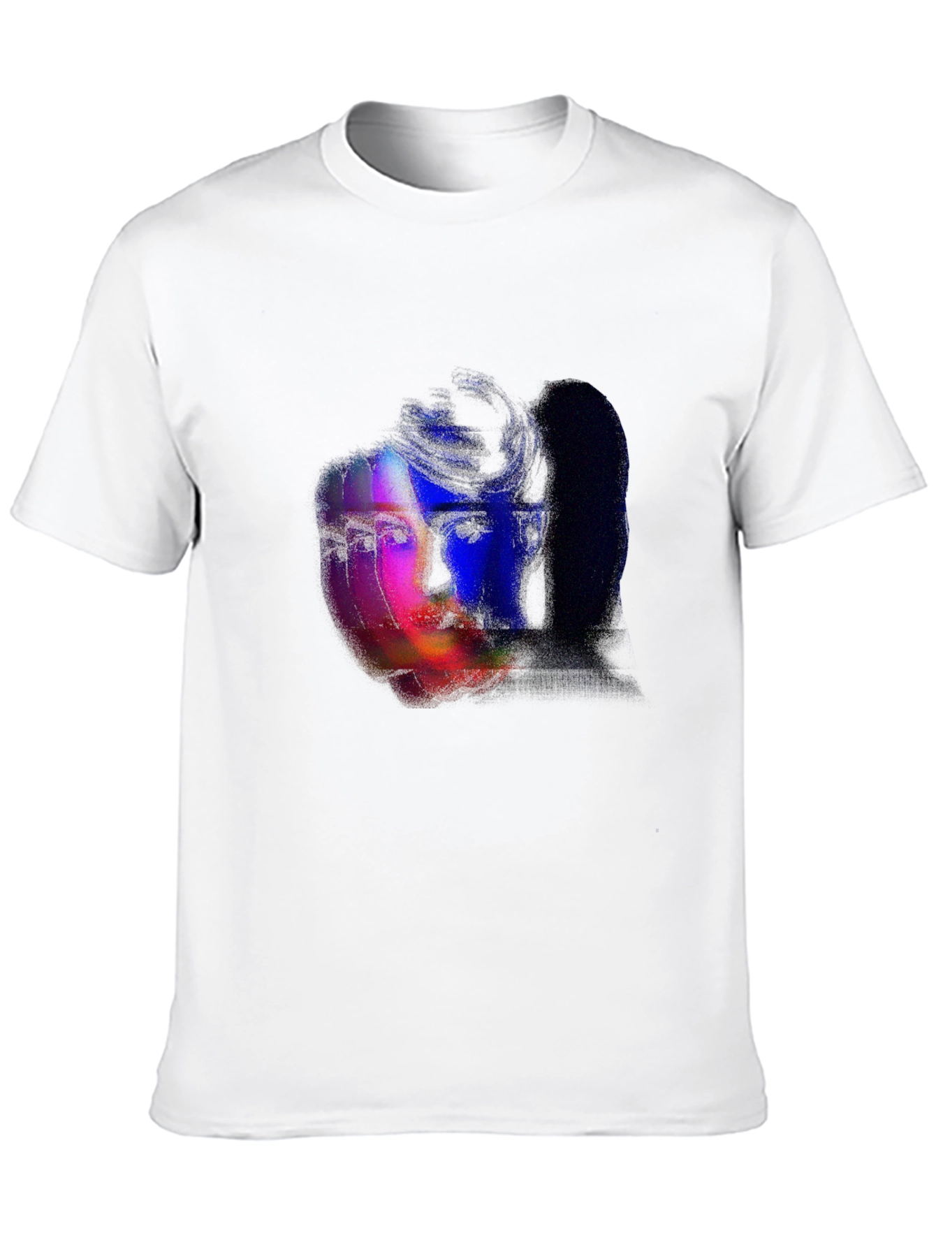 Glitch Portrait Graphic Tee - Black