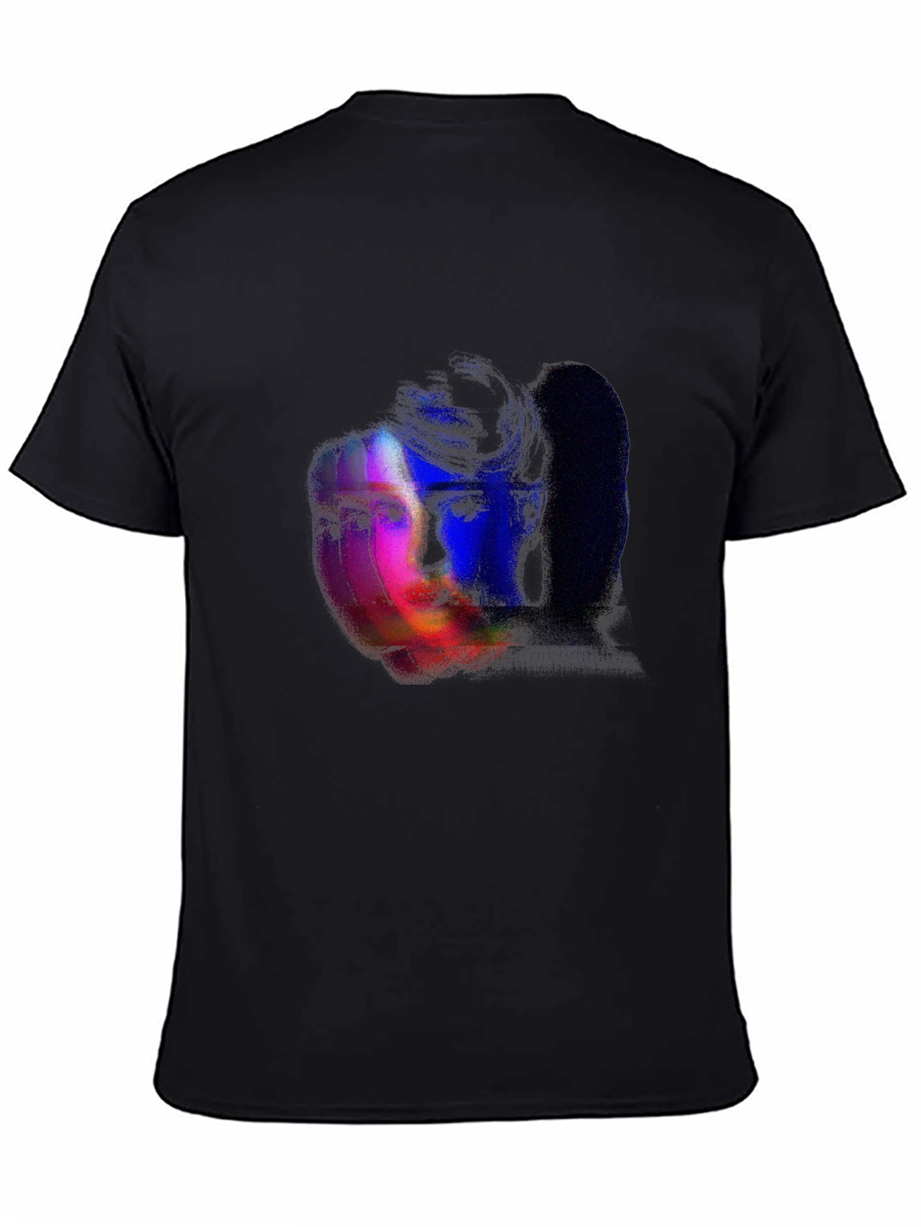 Glitch Portrait Graphic Tee - Black