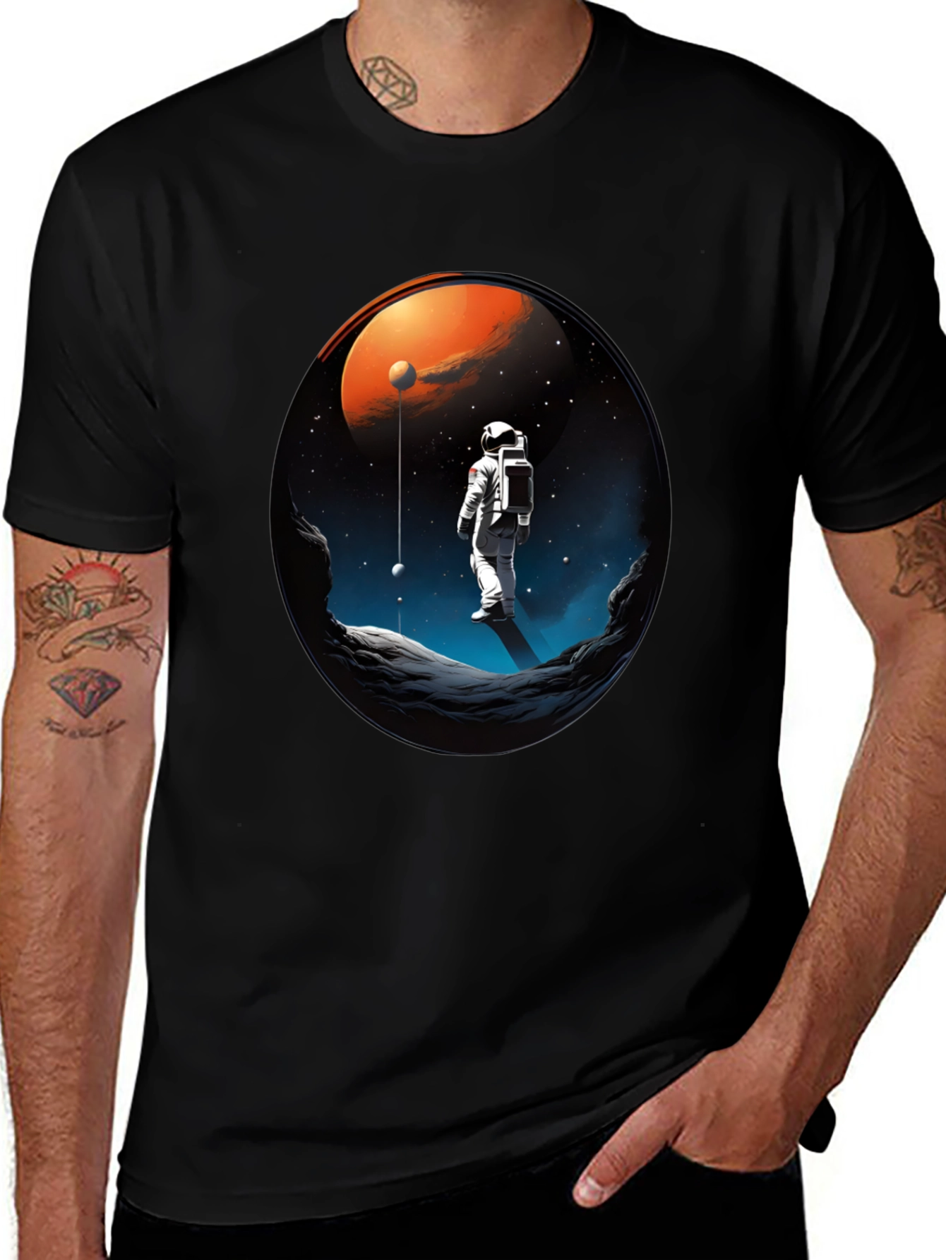 Astronaut Graphic T-Shirt - Space Exploration Design